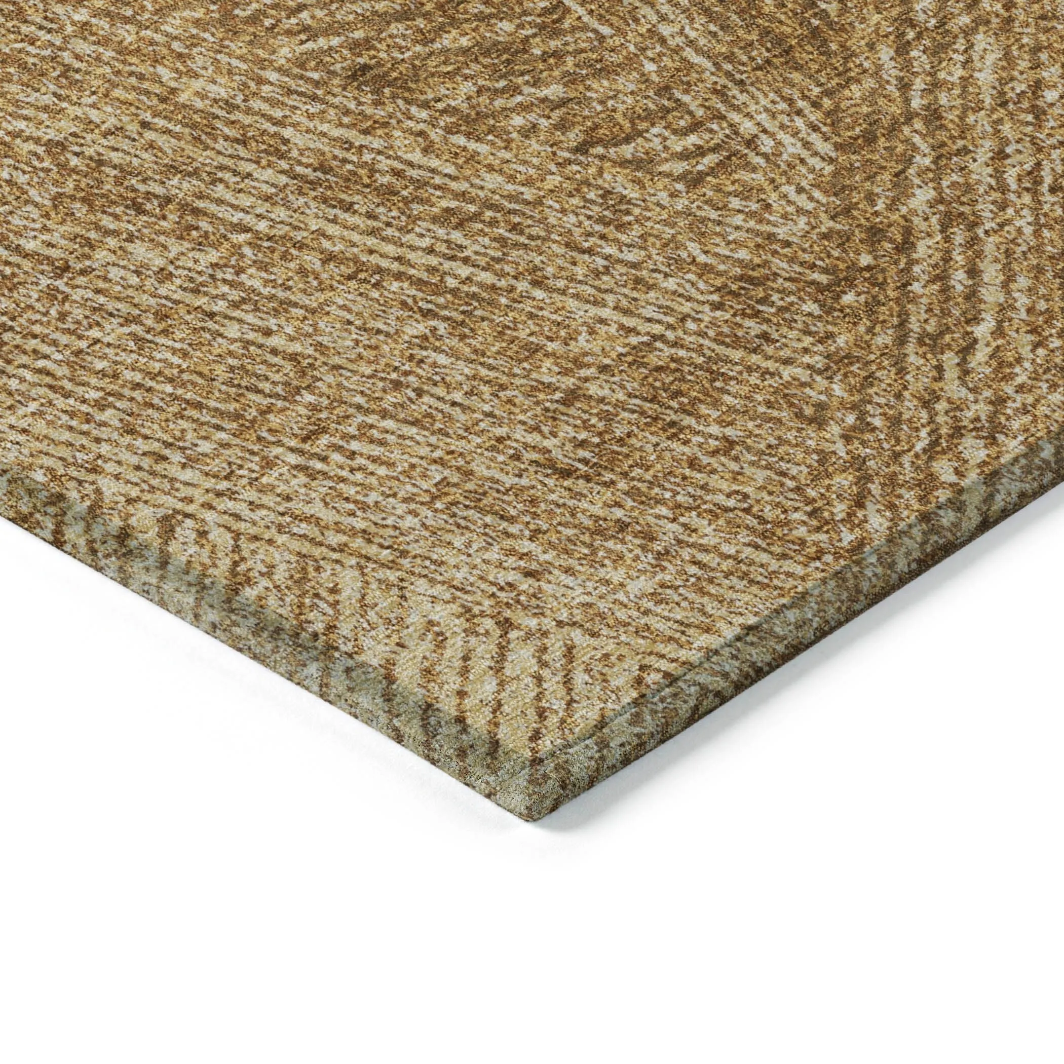 Machine Washable Indoor/ Outdoor Solid Geo Chantille Rug