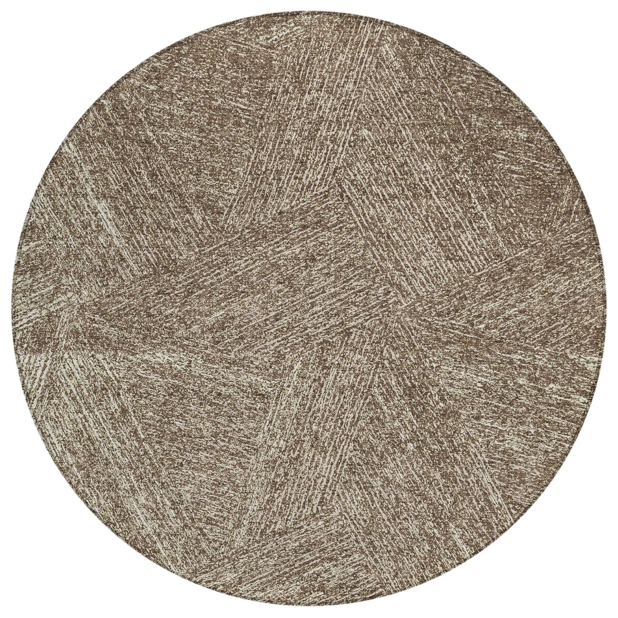 Machine Washable Indoor/ Outdoor Solid Geo Chantille Rug