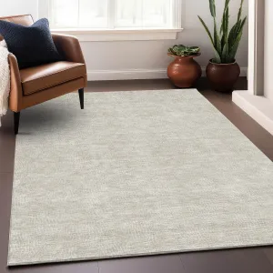 Machine Washable Indoor/ Outdoor Solid Modern Chantille Rug