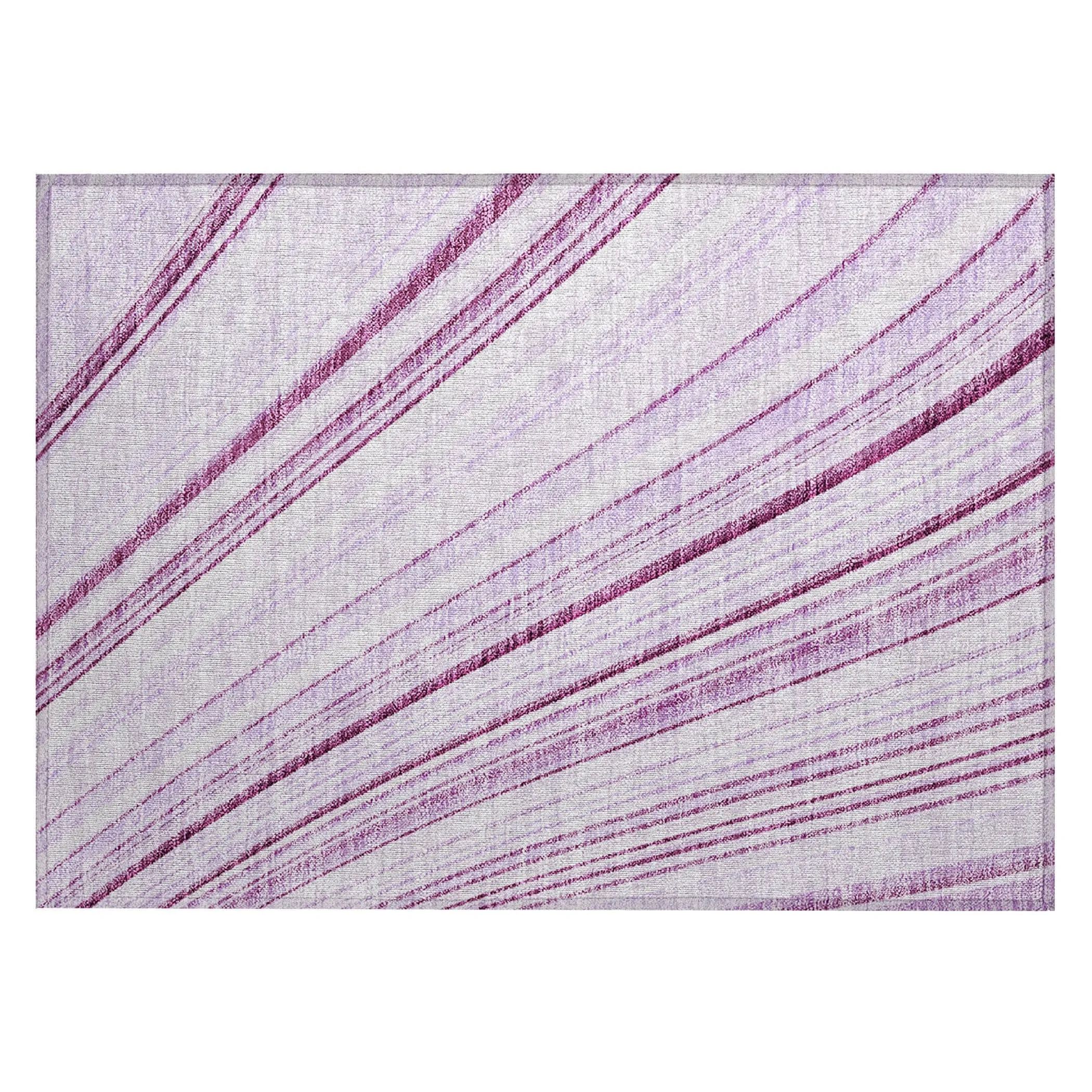 Machine Washable Indoor/ Outdoor Stripe Wave Chantille Rug