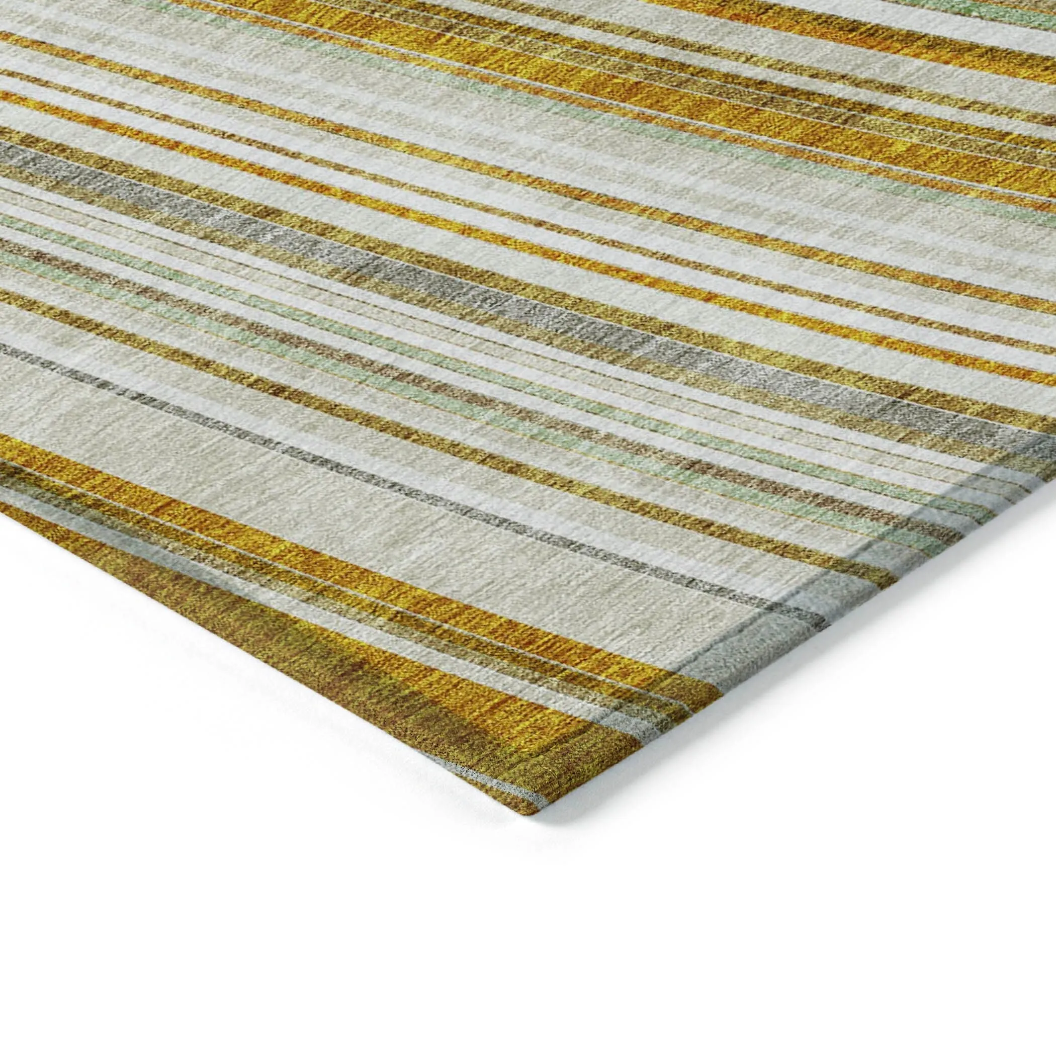 Machine Washable Indoor/ Outdoor Stripe Wave Chantille Rug