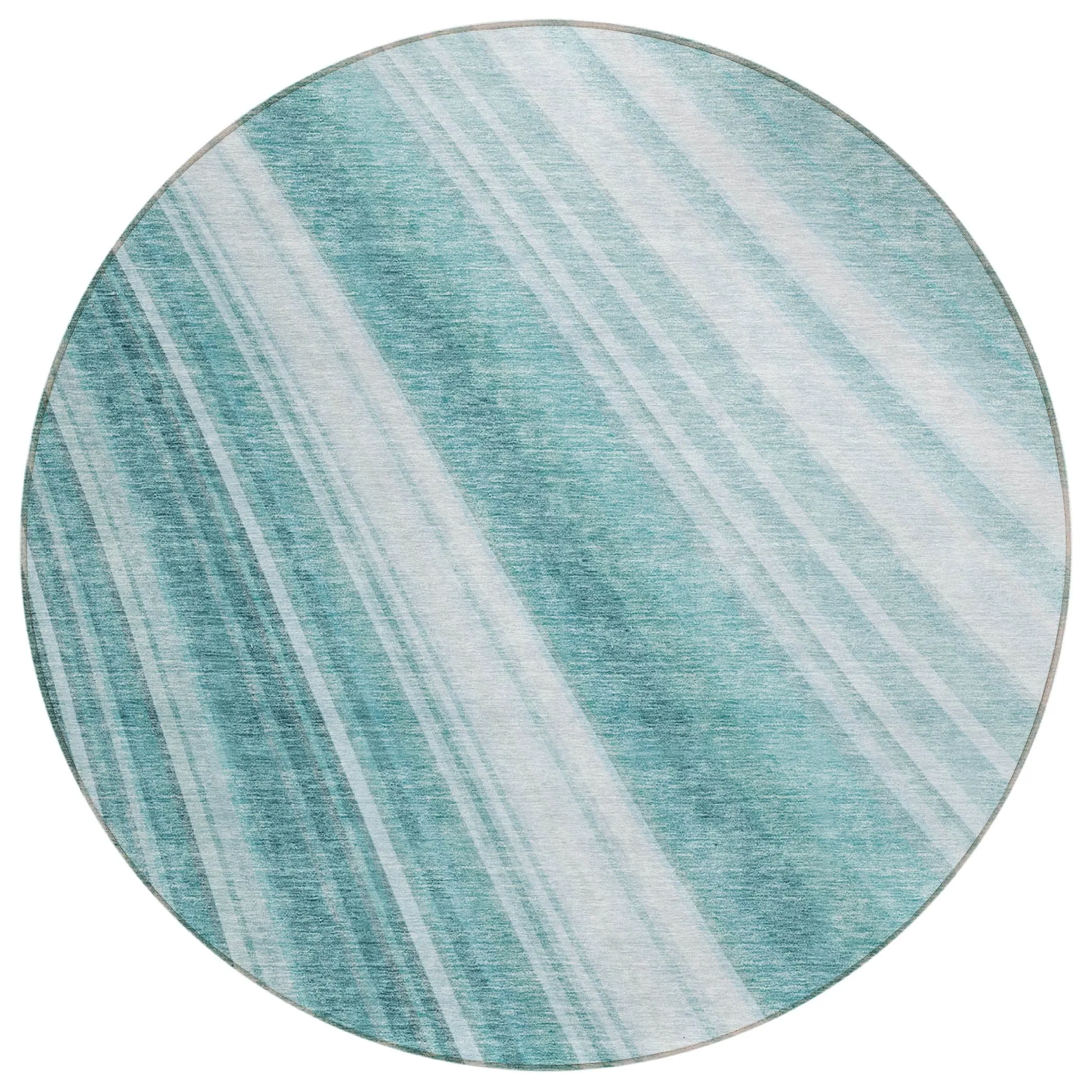 Machine Washable Indoor/ Outdoor Stripe Wave Chantille Rug