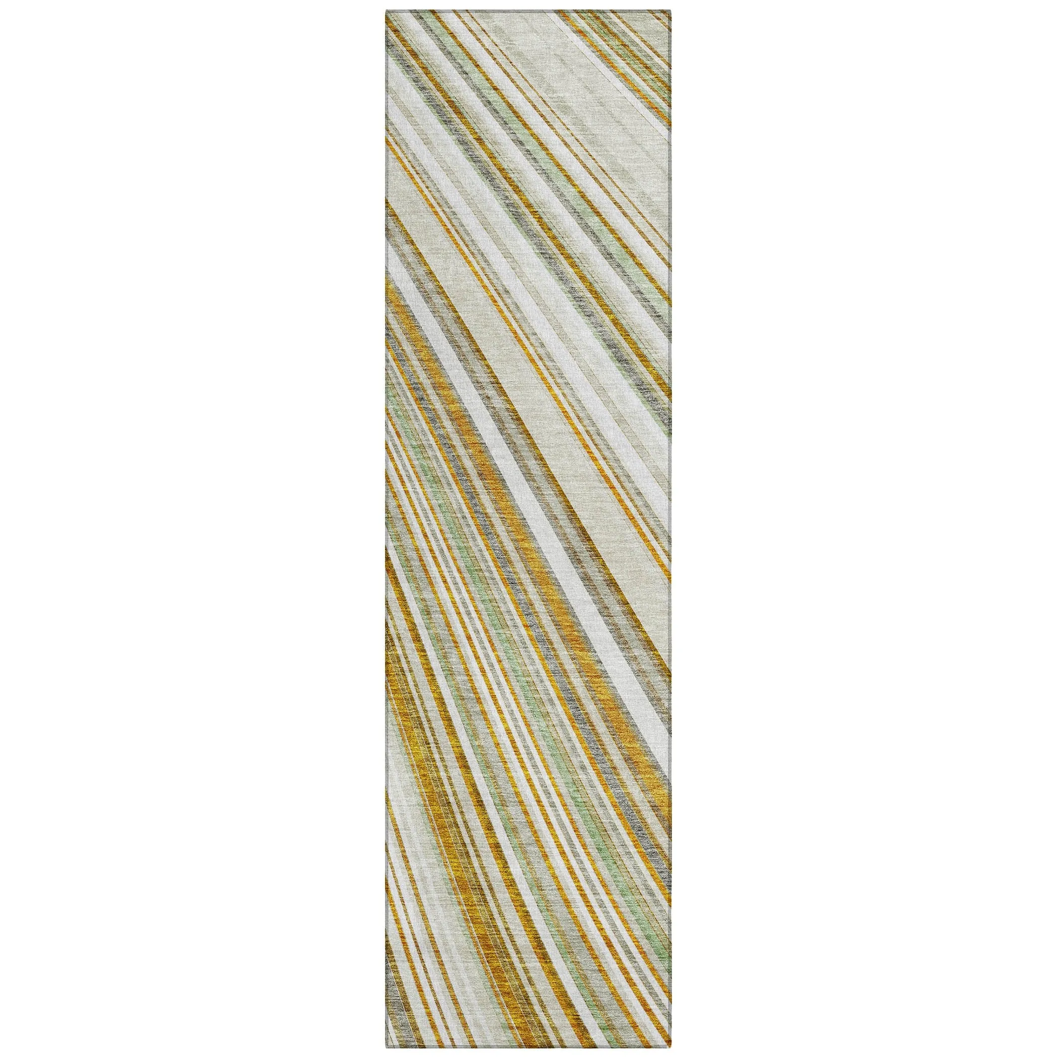 Machine Washable Indoor/ Outdoor Stripe Wave Chantille Rug