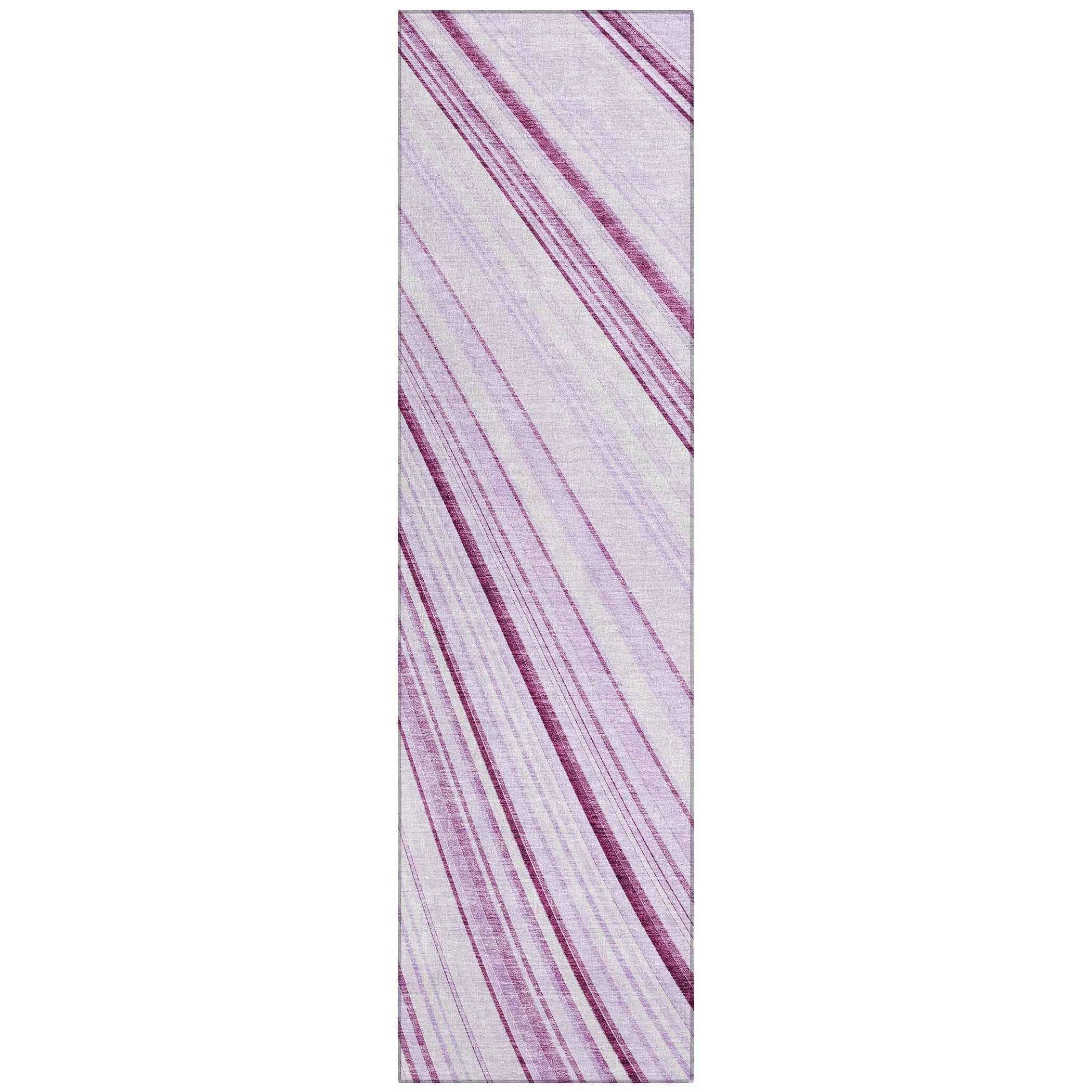 Machine Washable Indoor/ Outdoor Stripe Wave Chantille Rug