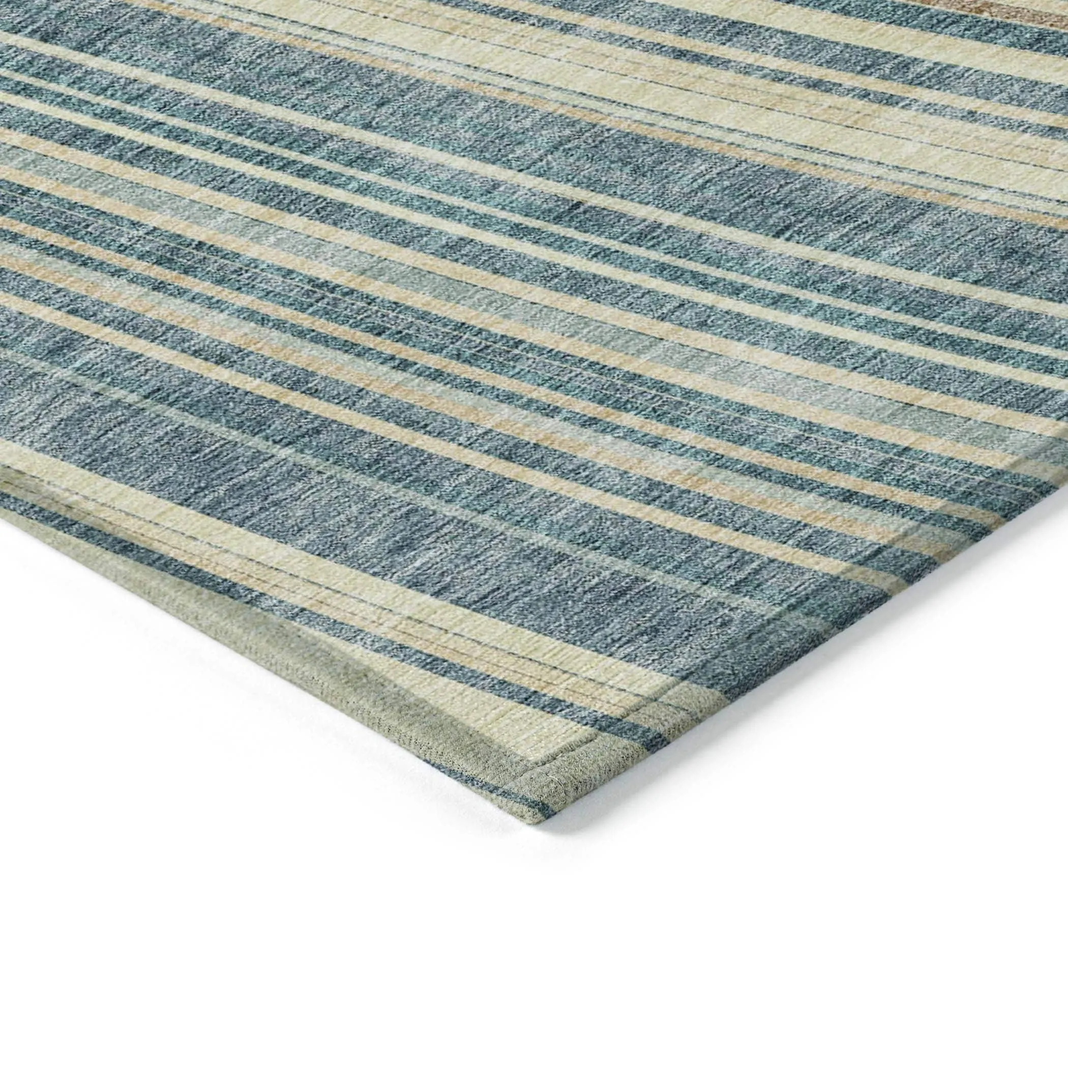 Machine Washable Indoor/ Outdoor Stripe Wave Chantille Rug