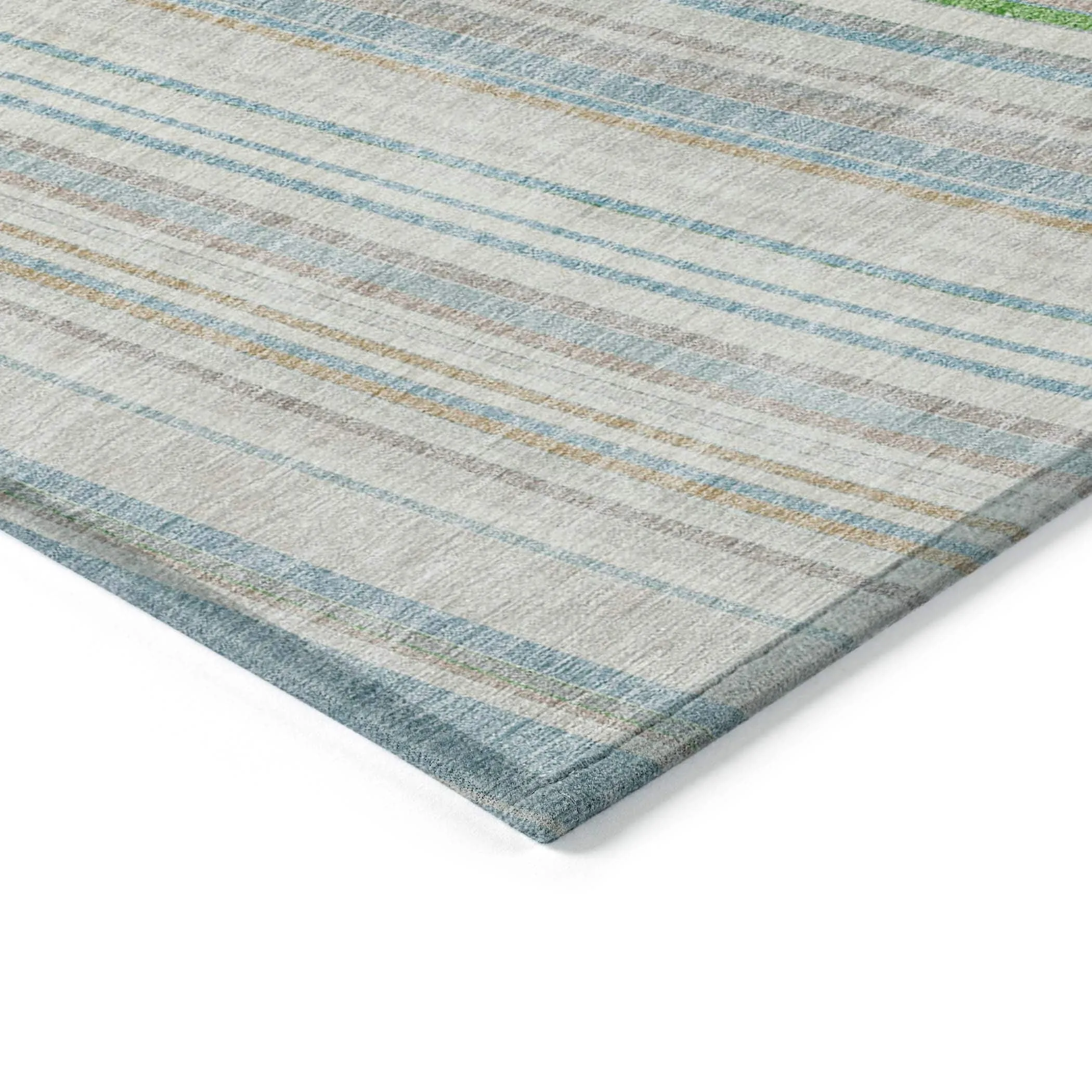 Machine Washable Indoor/ Outdoor Stripe Wave Chantille Rug