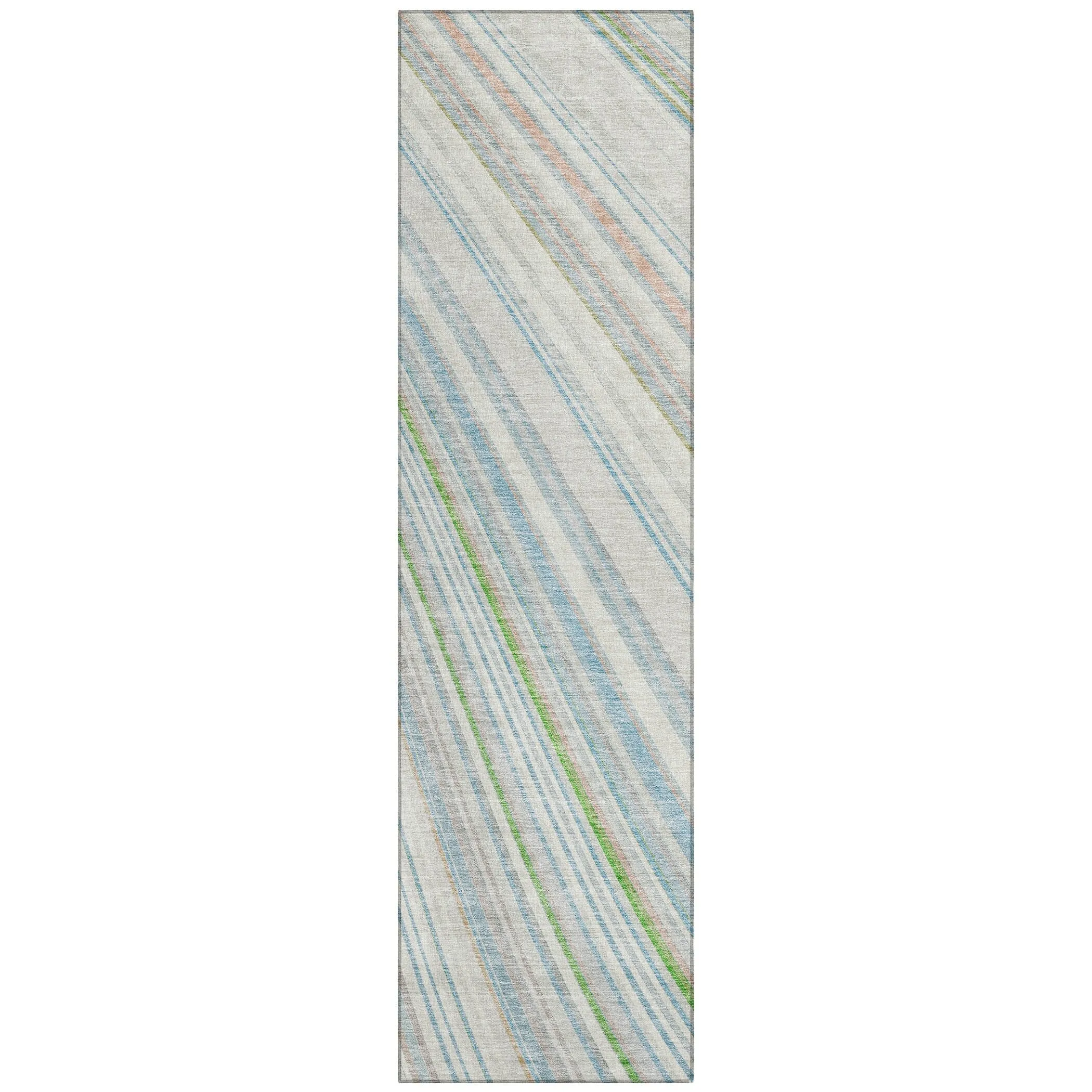 Machine Washable Indoor/ Outdoor Stripe Wave Chantille Rug