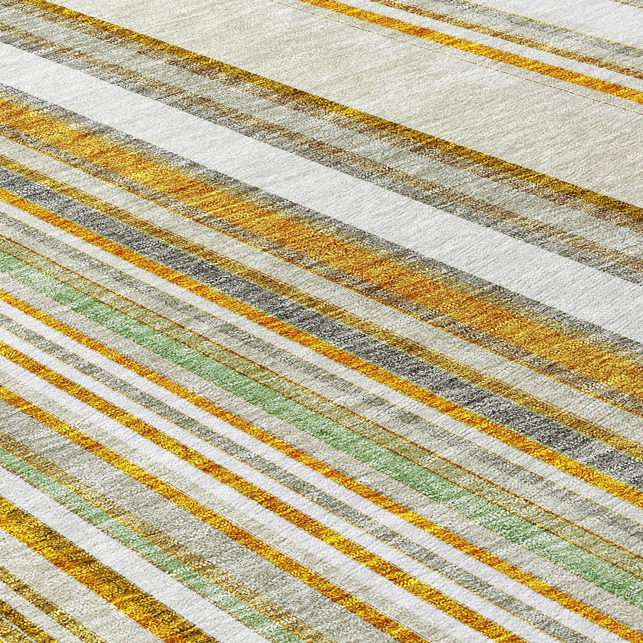 Machine Washable Indoor/ Outdoor Stripe Wave Chantille Rug