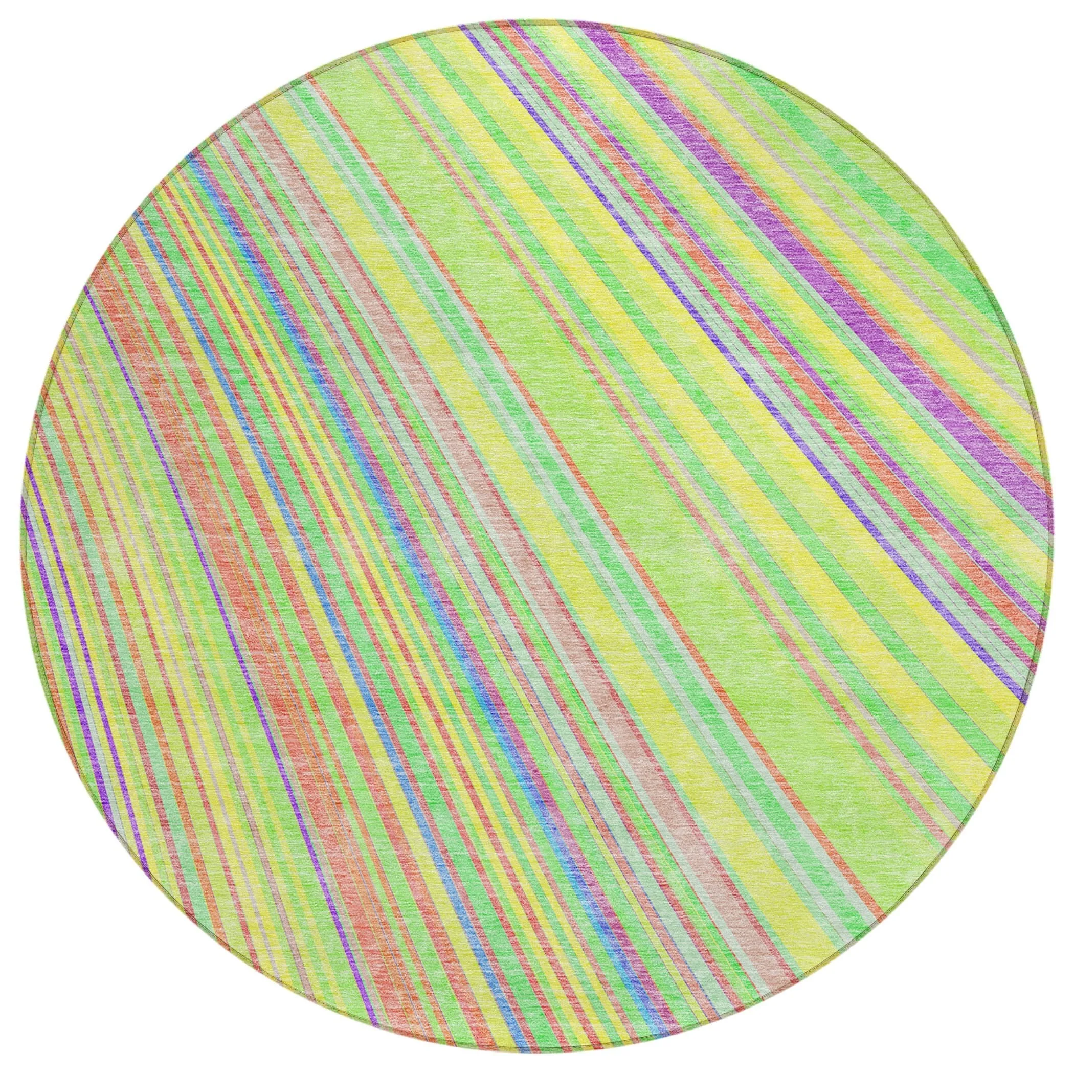 Machine Washable Indoor/ Outdoor Stripe Wave Chantille Rug