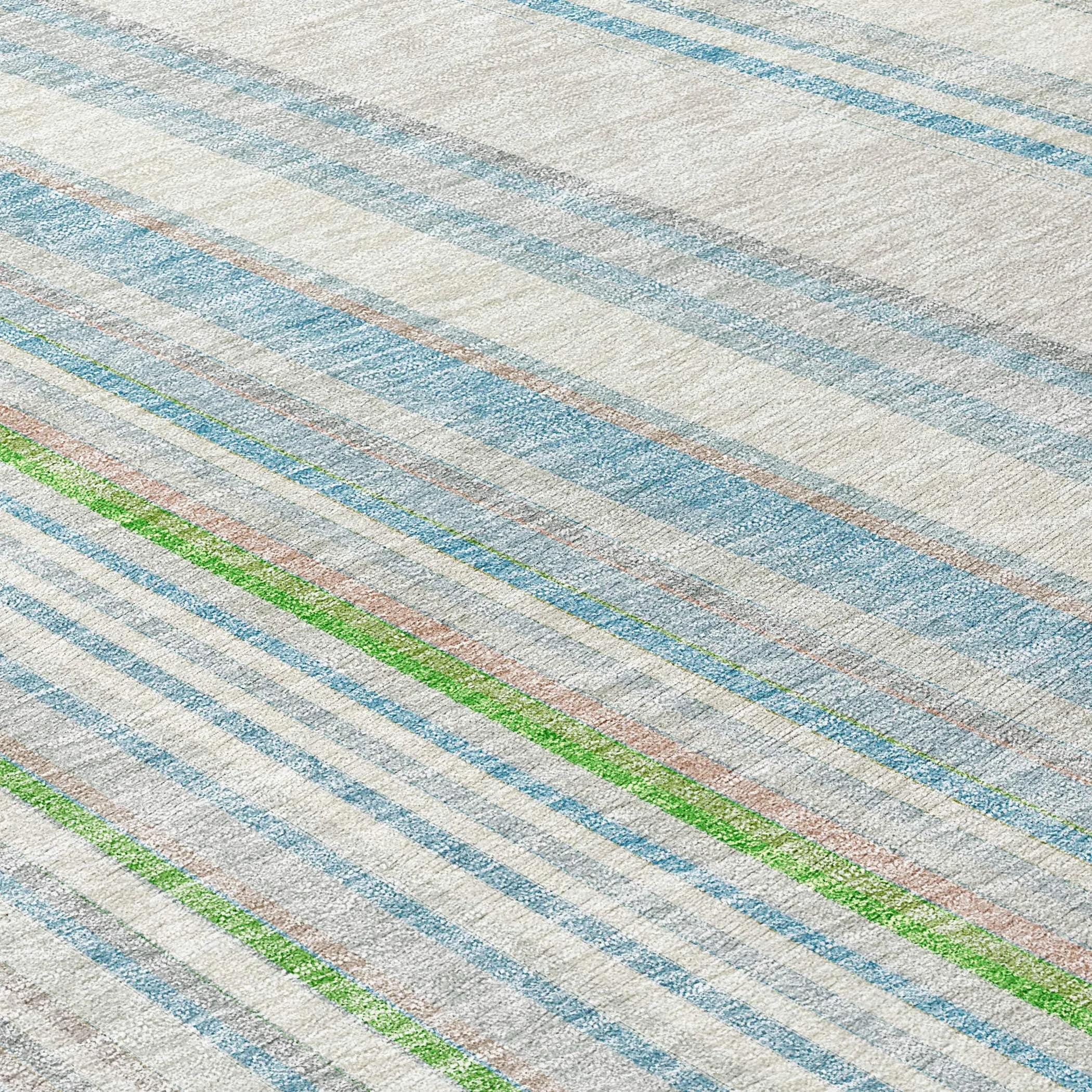 Machine Washable Indoor/ Outdoor Stripe Wave Chantille Rug