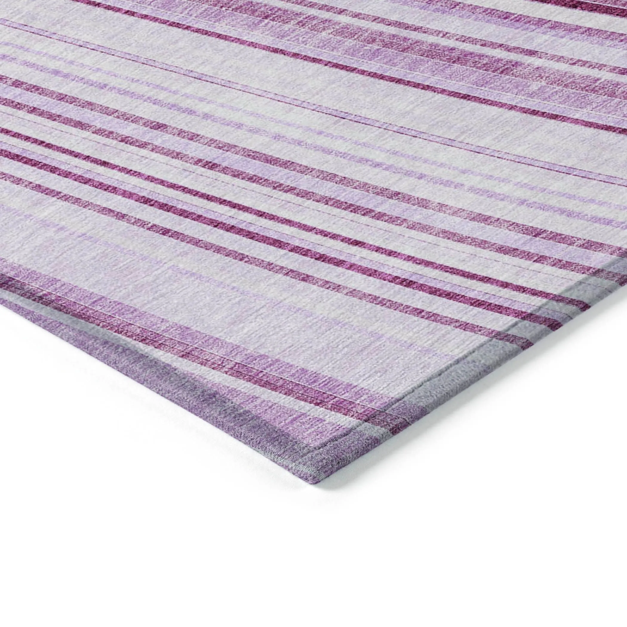 Machine Washable Indoor/ Outdoor Stripe Wave Chantille Rug