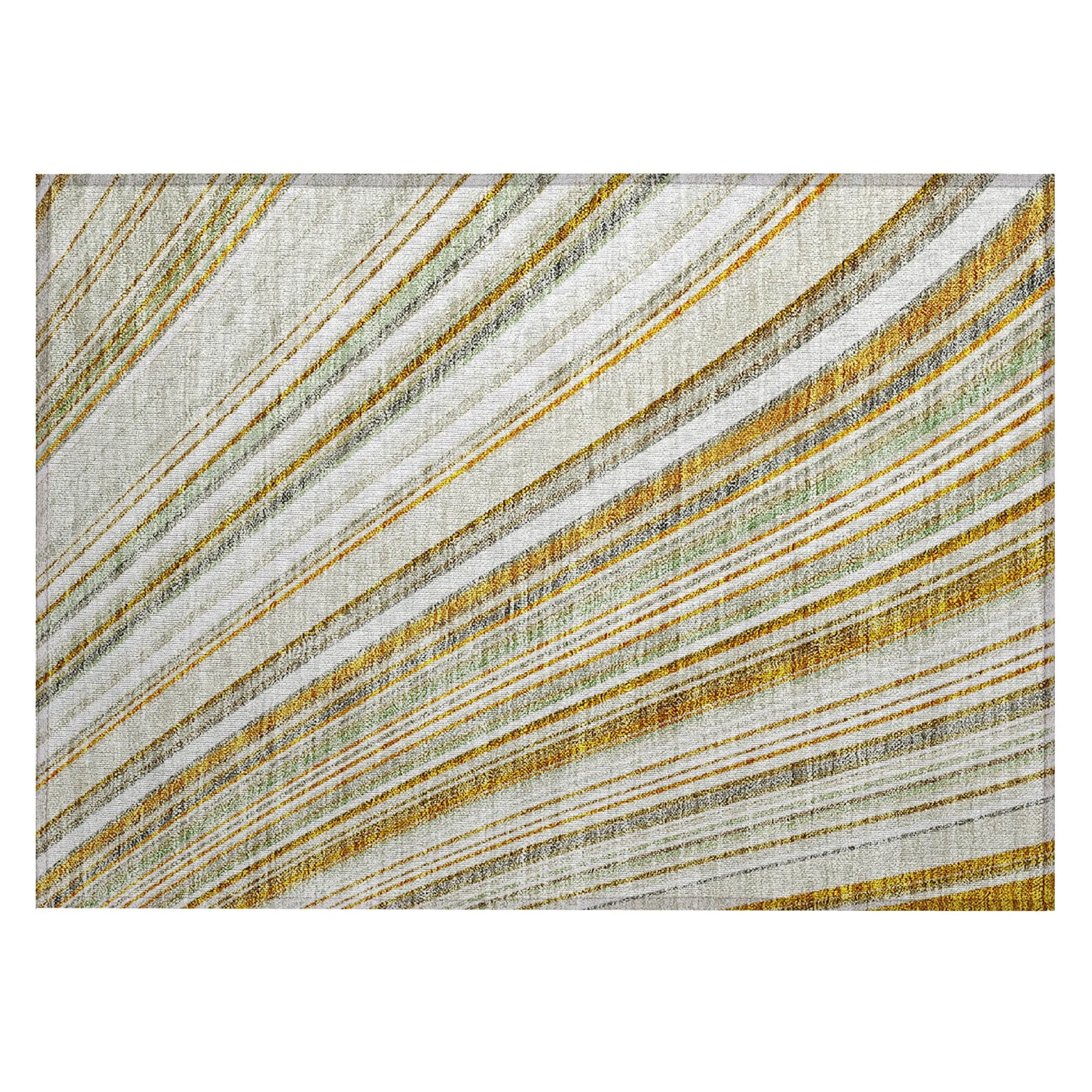 Machine Washable Indoor/ Outdoor Stripe Wave Chantille Rug