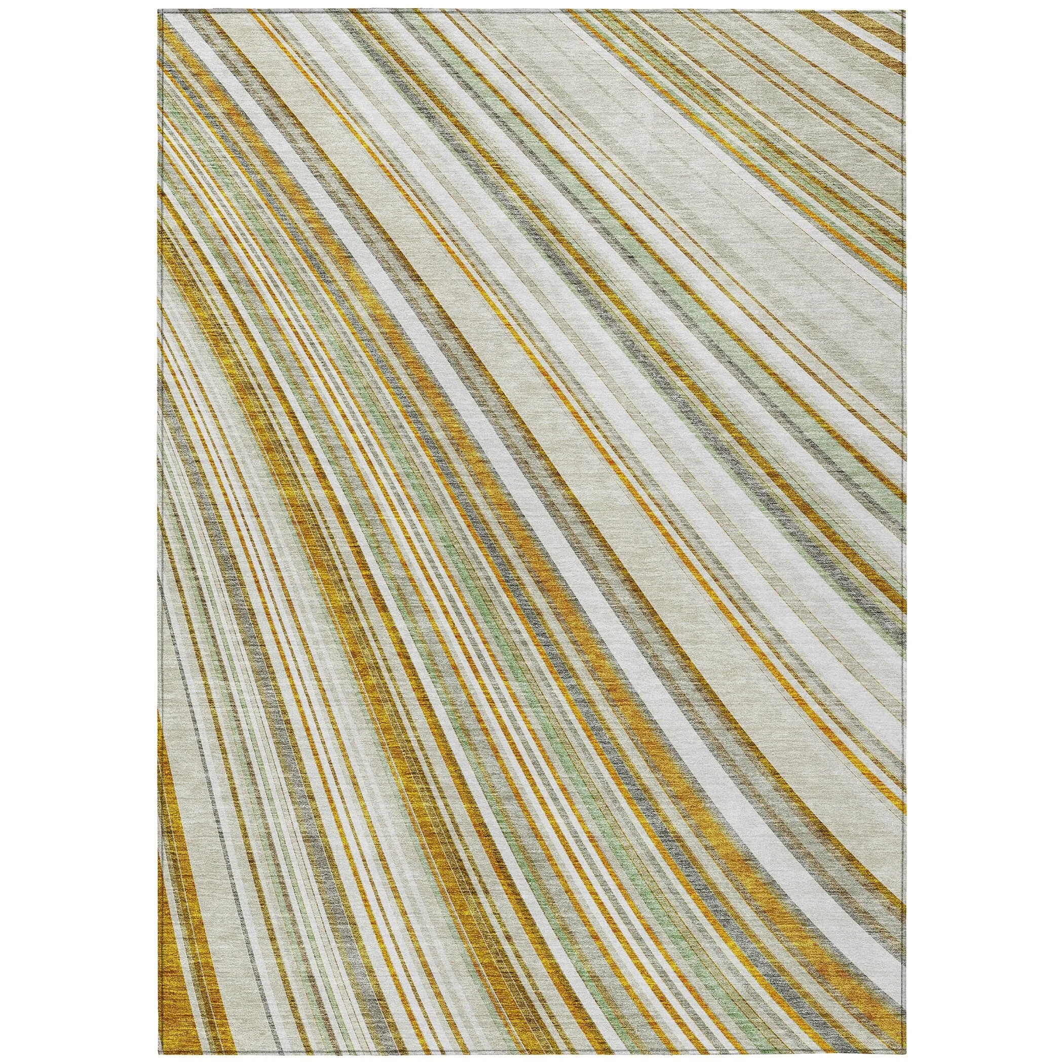Machine Washable Indoor/ Outdoor Stripe Wave Chantille Rug