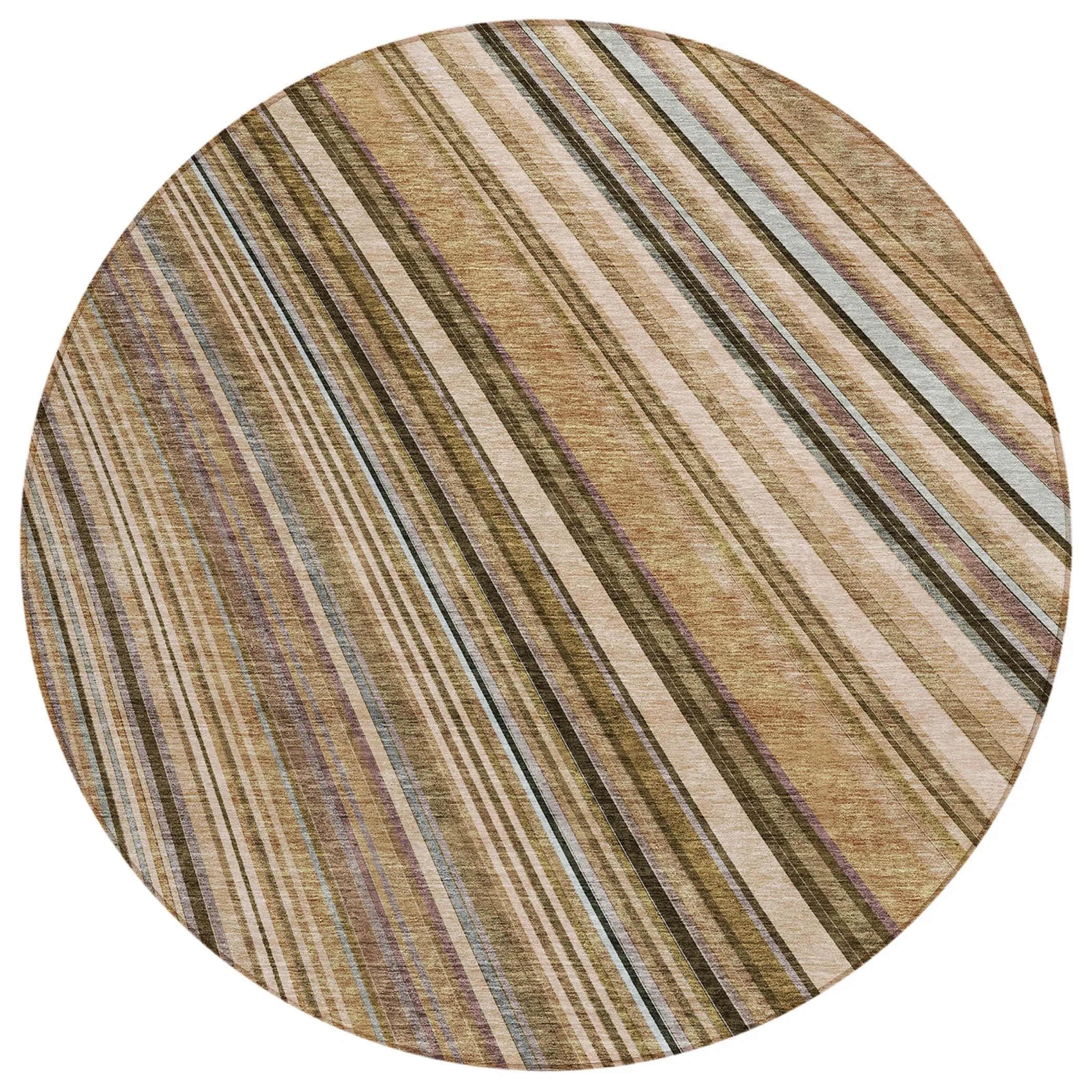 Machine Washable Indoor/ Outdoor Stripe Wave Chantille Rug
