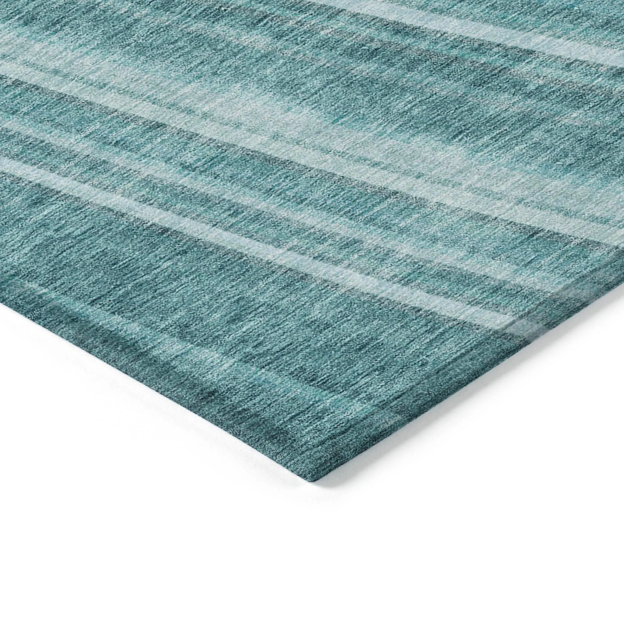 Machine Washable Indoor/ Outdoor Stripe Wave Chantille Rug