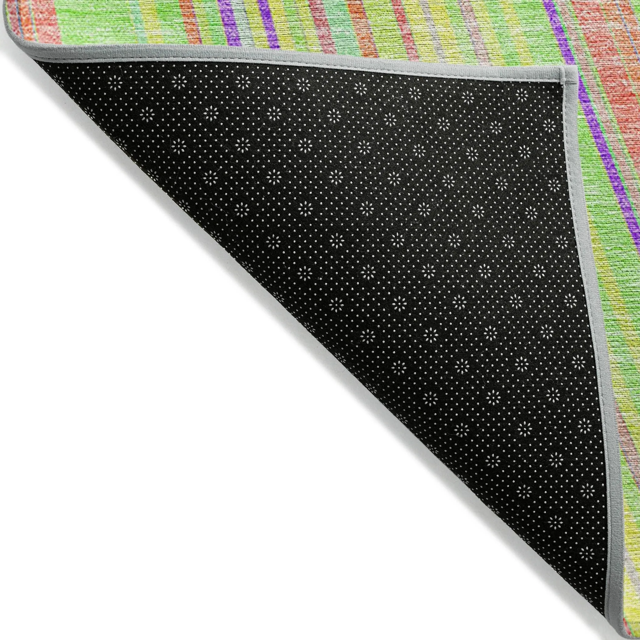Machine Washable Indoor/ Outdoor Stripe Wave Chantille Rug