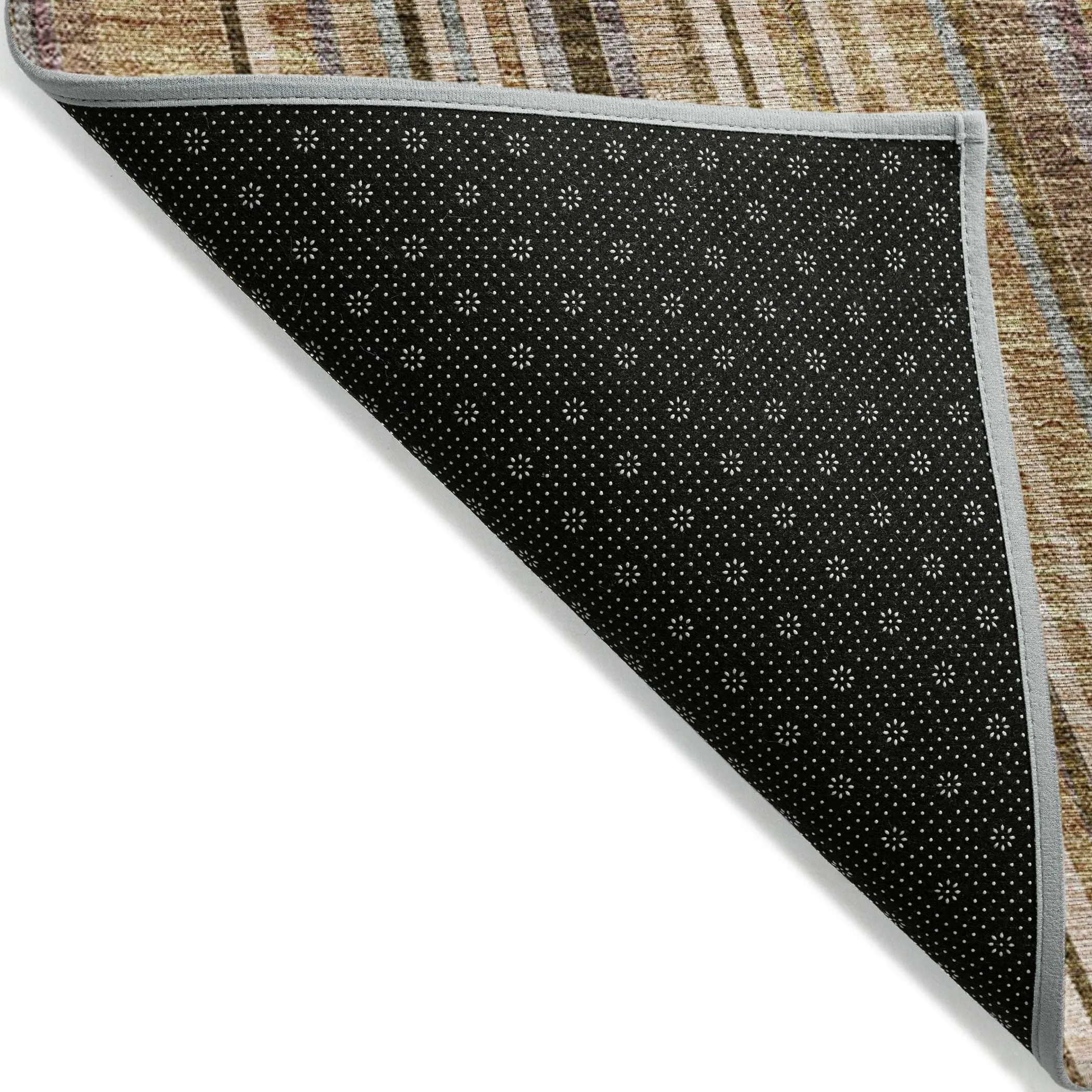 Machine Washable Indoor/ Outdoor Stripe Wave Chantille Rug