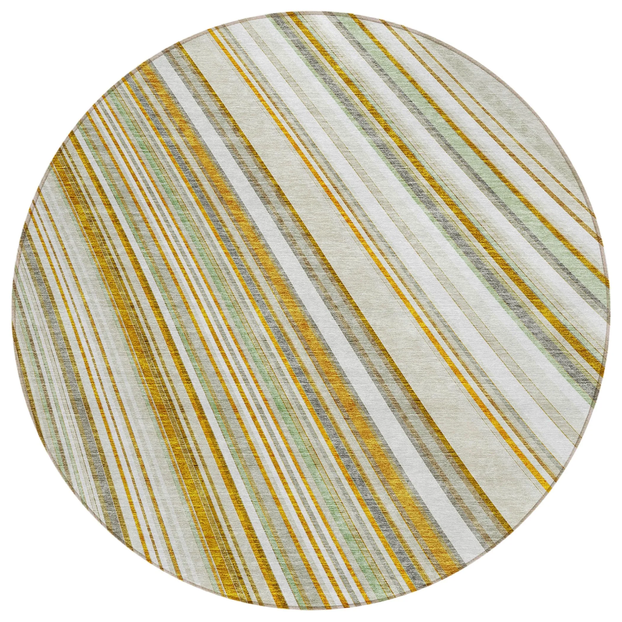 Machine Washable Indoor/ Outdoor Stripe Wave Chantille Rug