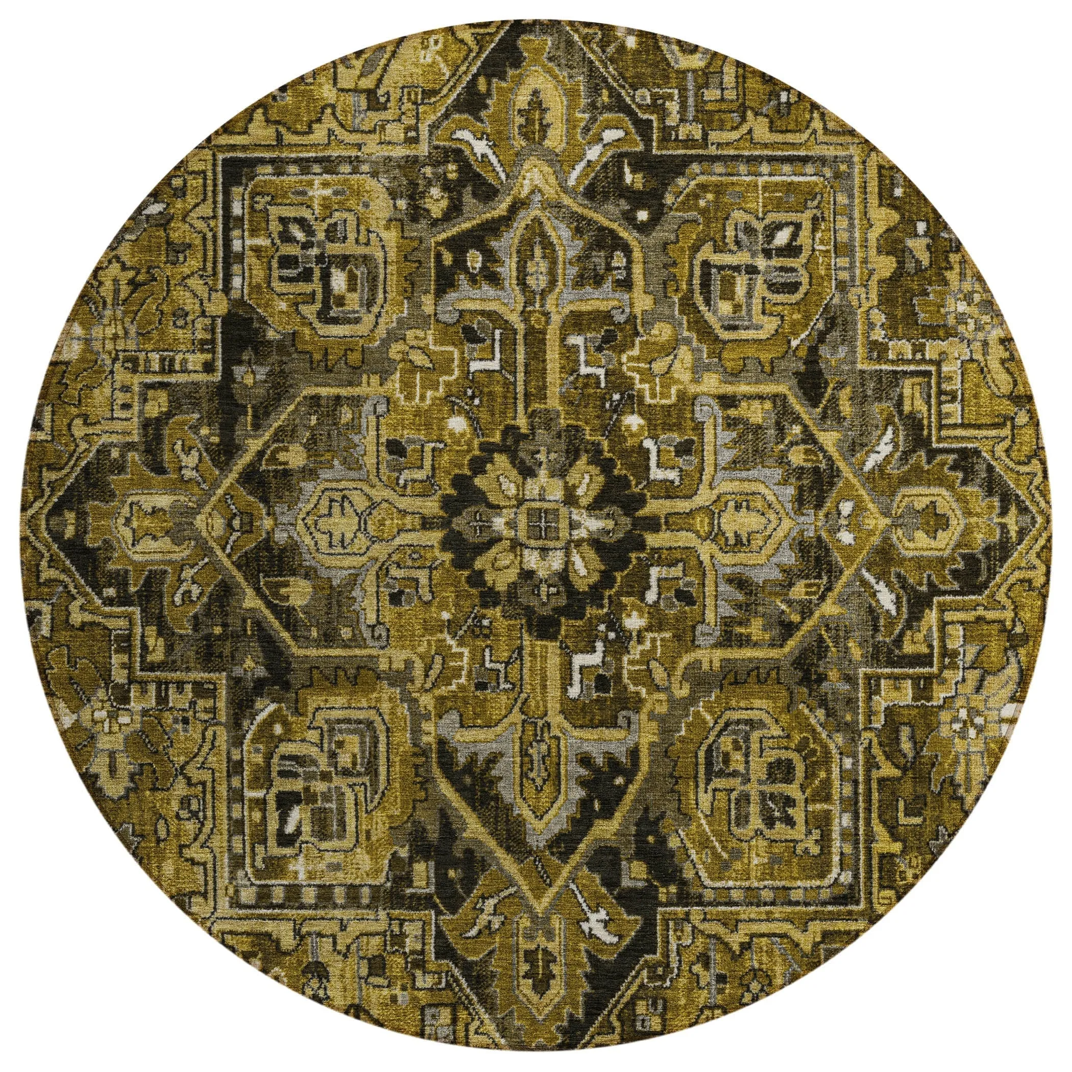 Machine Washable Indoor/ Outdoor Traditional Boho Chantille Rug