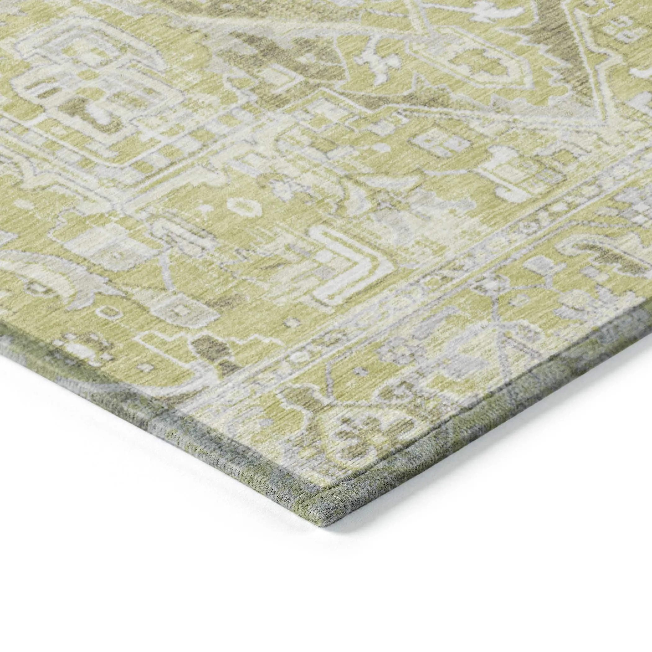 Machine Washable Indoor/ Outdoor Traditional Boho Chantille Rug