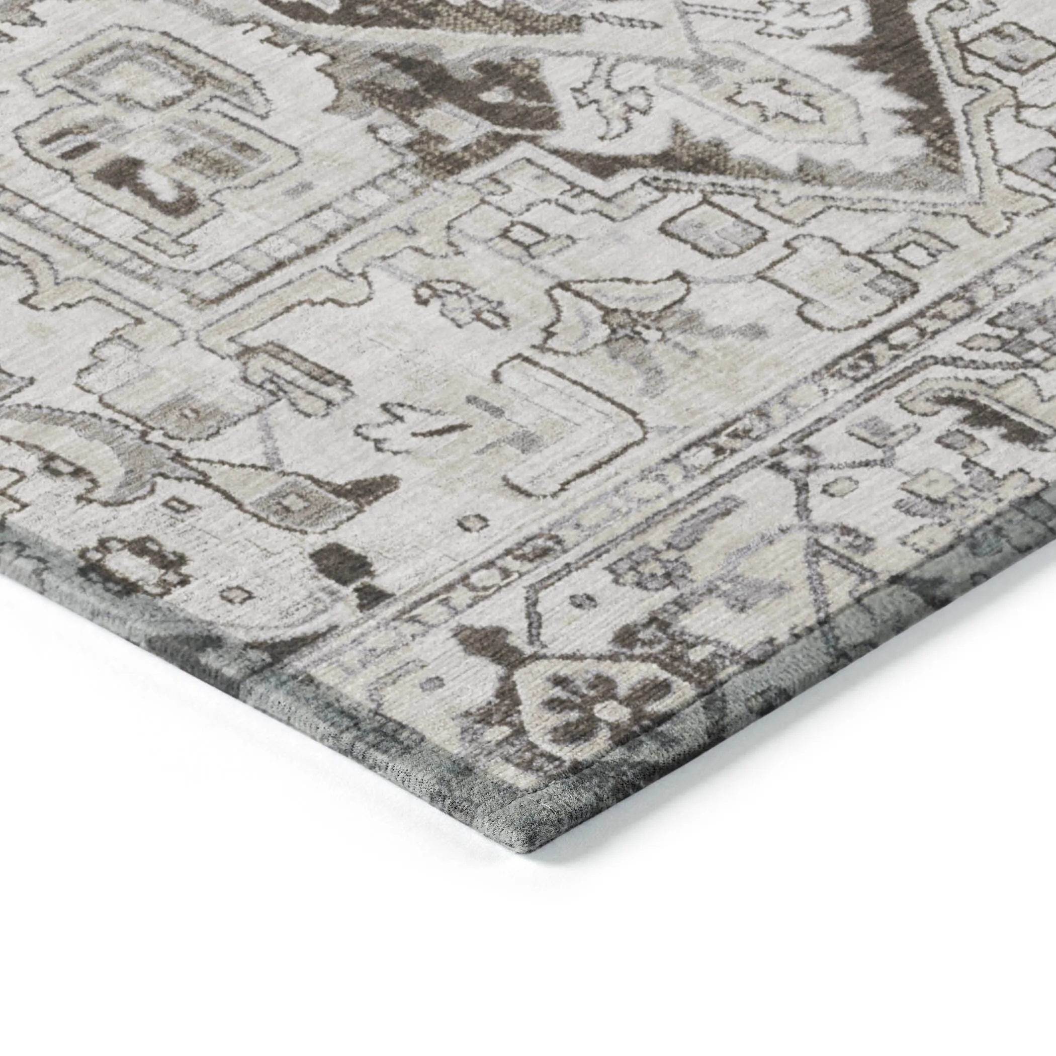 Machine Washable Indoor/ Outdoor Traditional Boho Chantille Rug