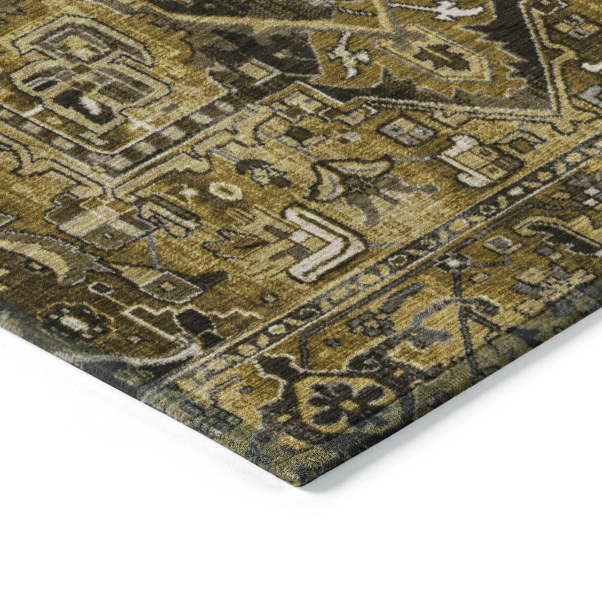 Machine Washable Indoor/ Outdoor Traditional Boho Chantille Rug