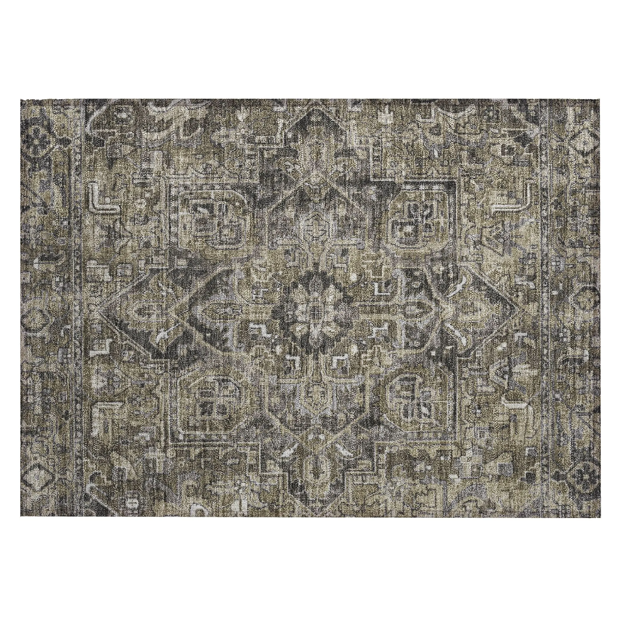 Machine Washable Indoor/ Outdoor Traditional Boho Chantille Rug
