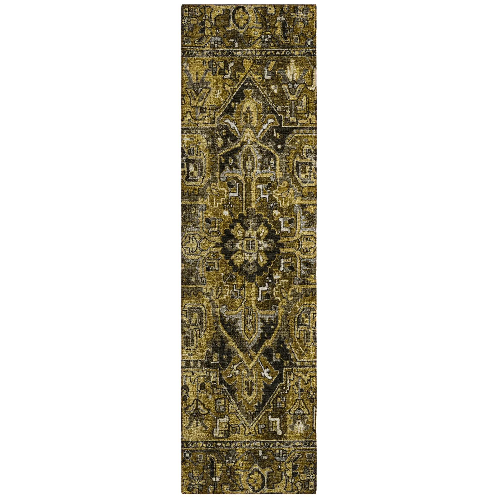 Machine Washable Indoor/ Outdoor Traditional Boho Chantille Rug