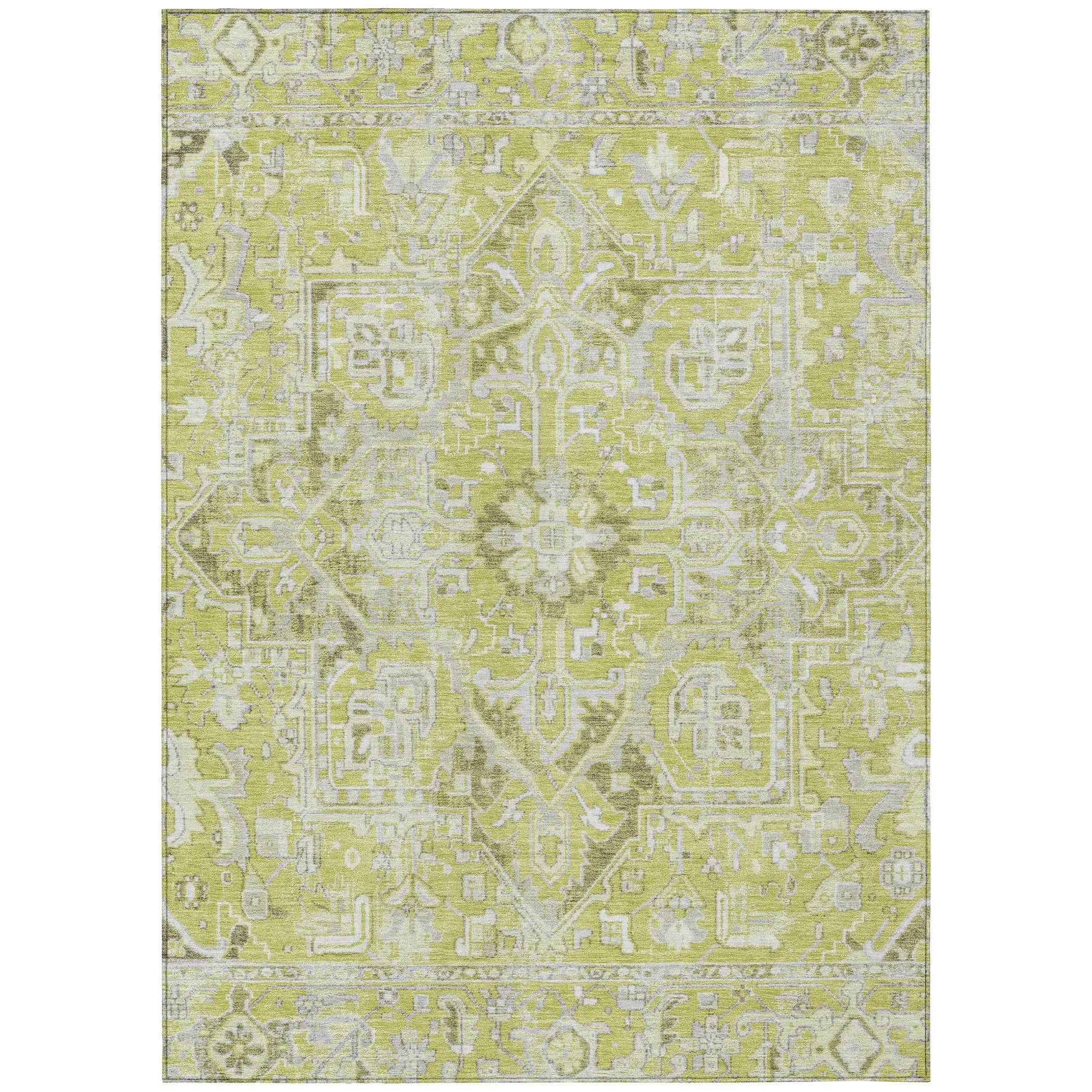 Machine Washable Indoor/ Outdoor Traditional Boho Chantille Rug