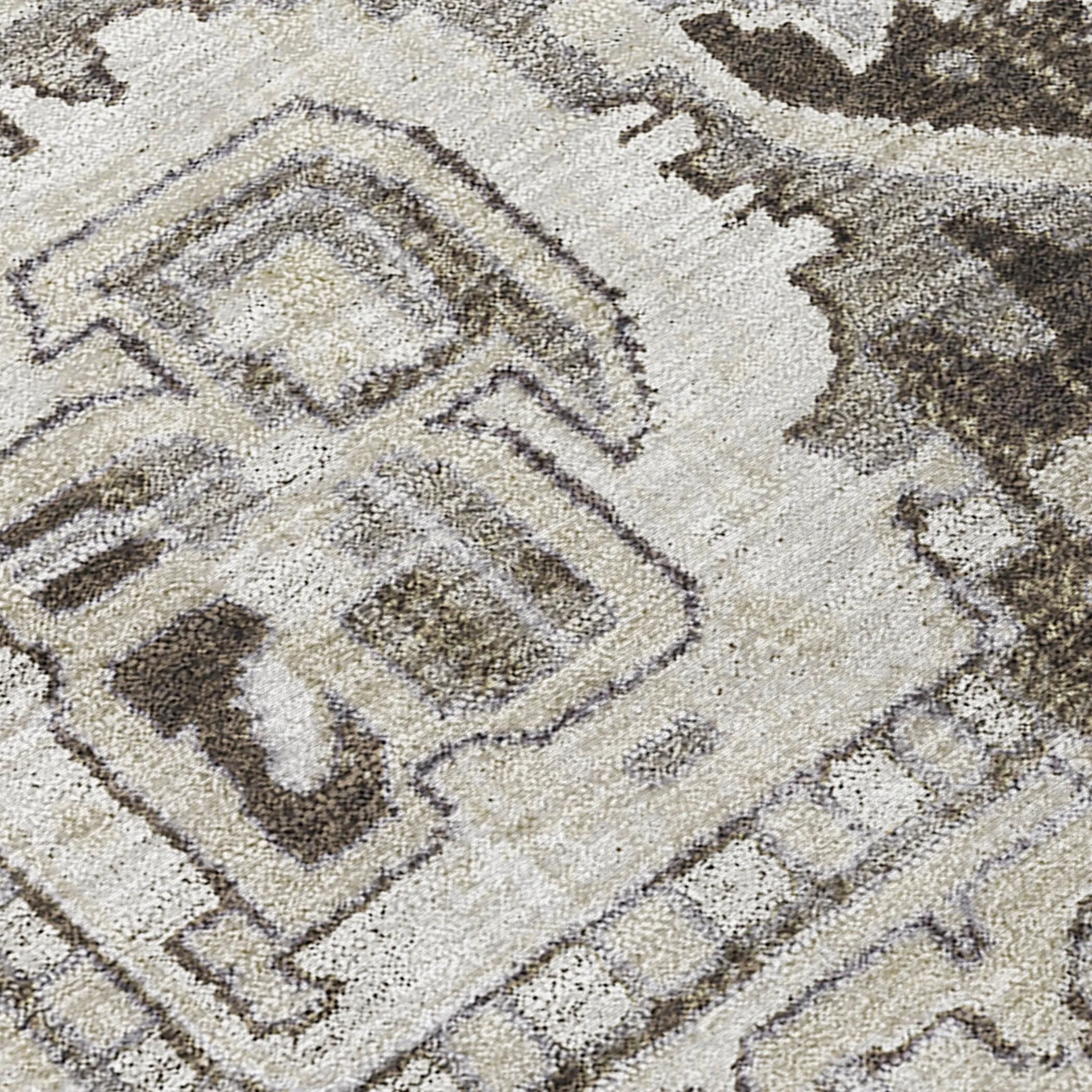 Machine Washable Indoor/ Outdoor Traditional Boho Chantille Rug
