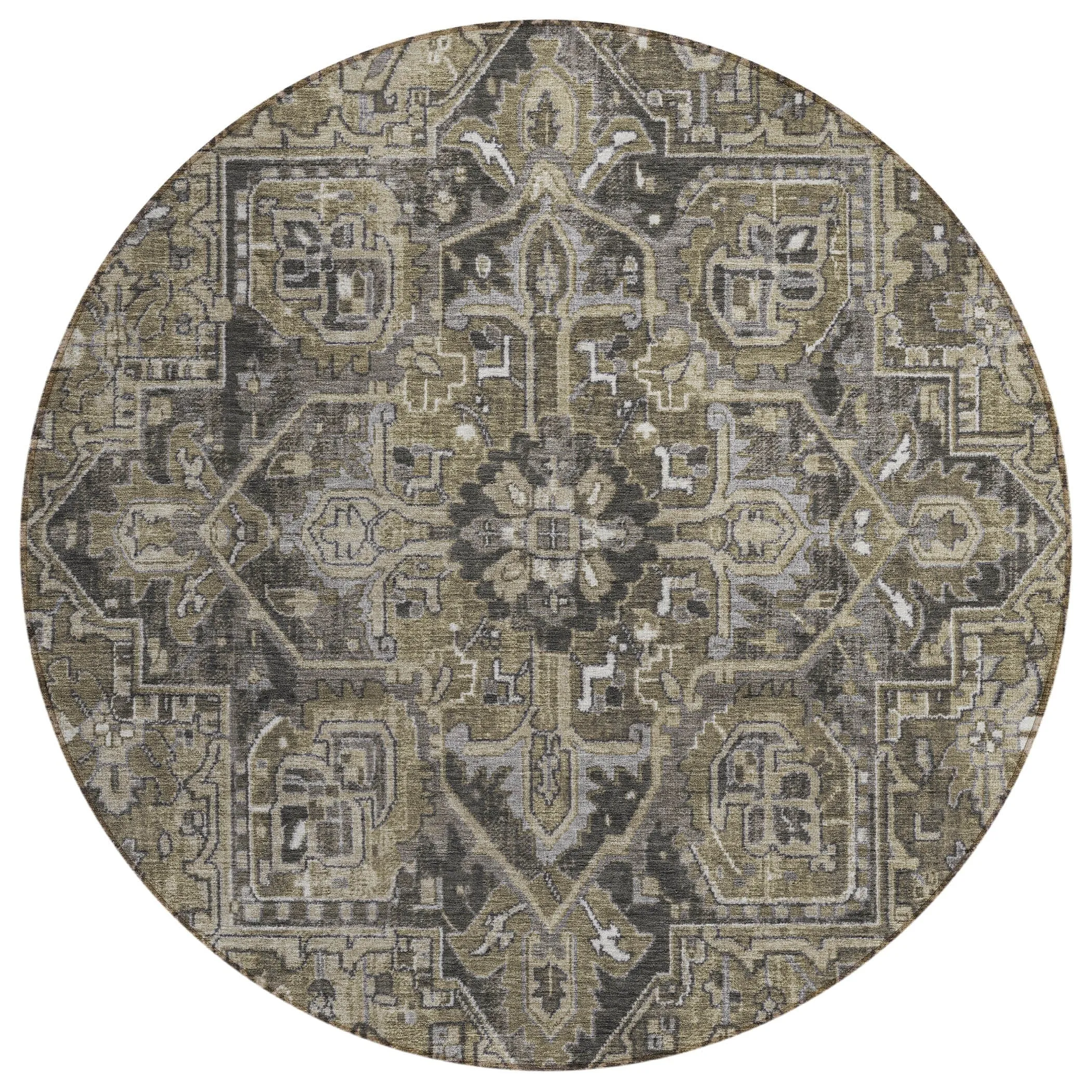 Machine Washable Indoor/ Outdoor Traditional Boho Chantille Rug