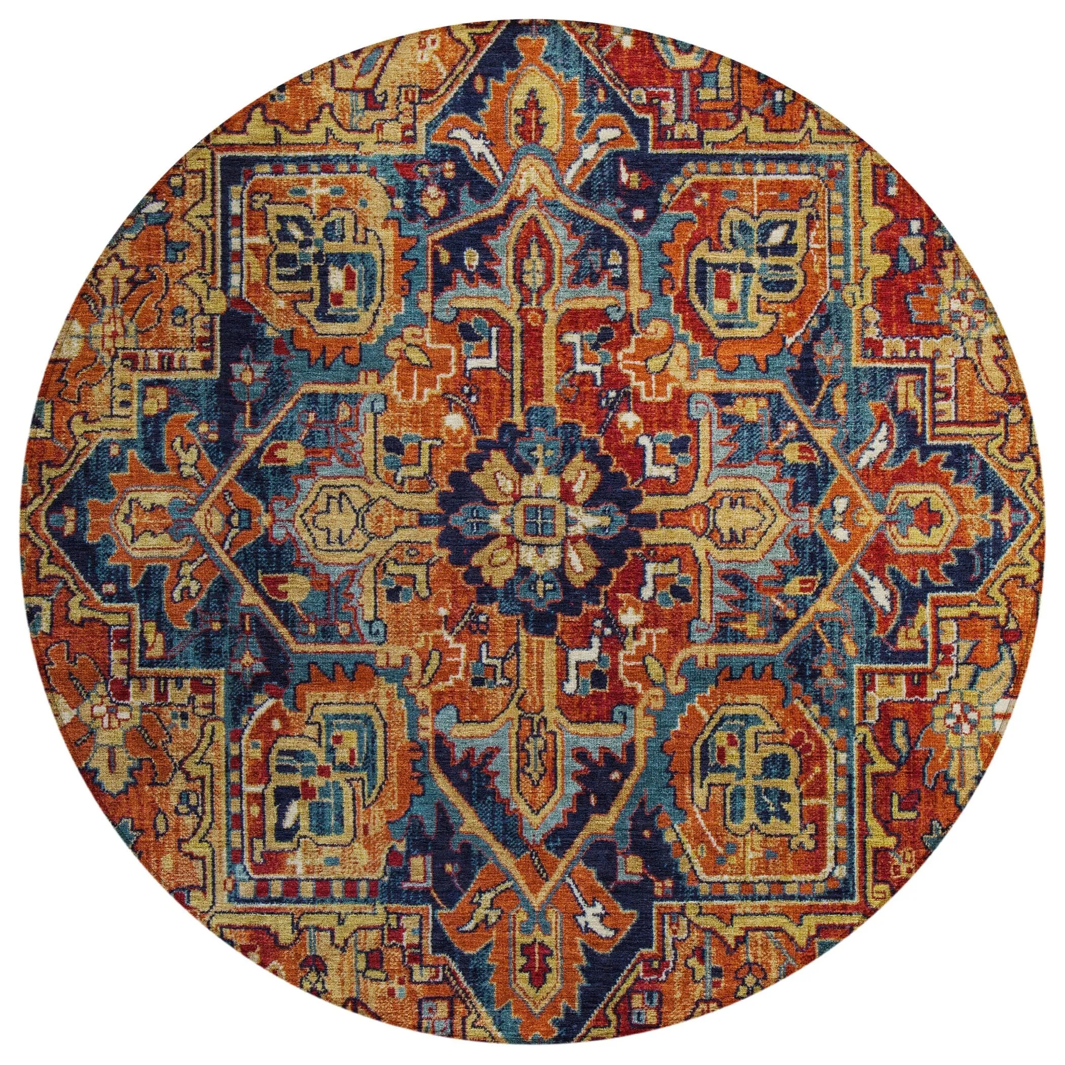 Machine Washable Indoor/ Outdoor Traditional Boho Chantille Rug