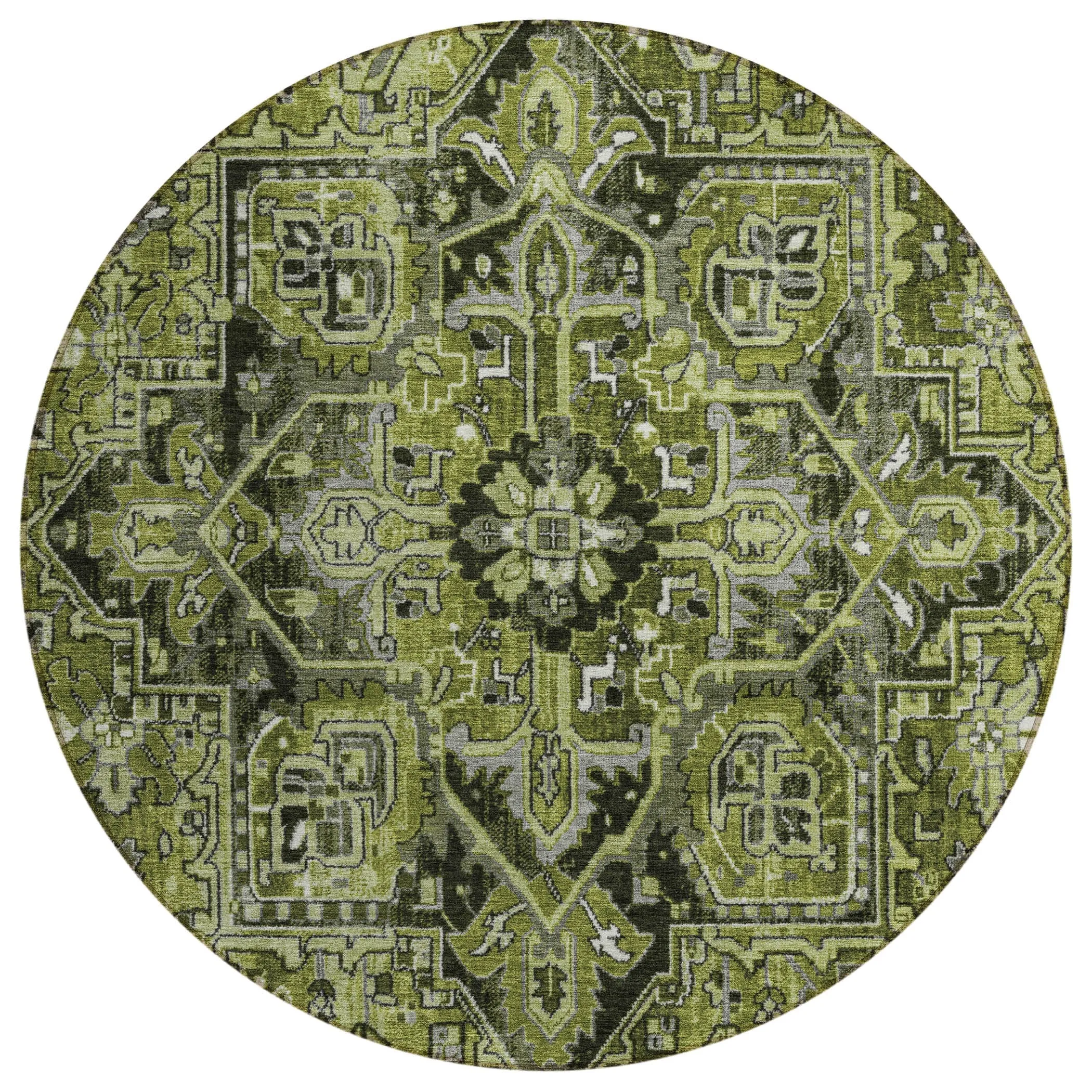Machine Washable Indoor/ Outdoor Traditional Boho Chantille Rug