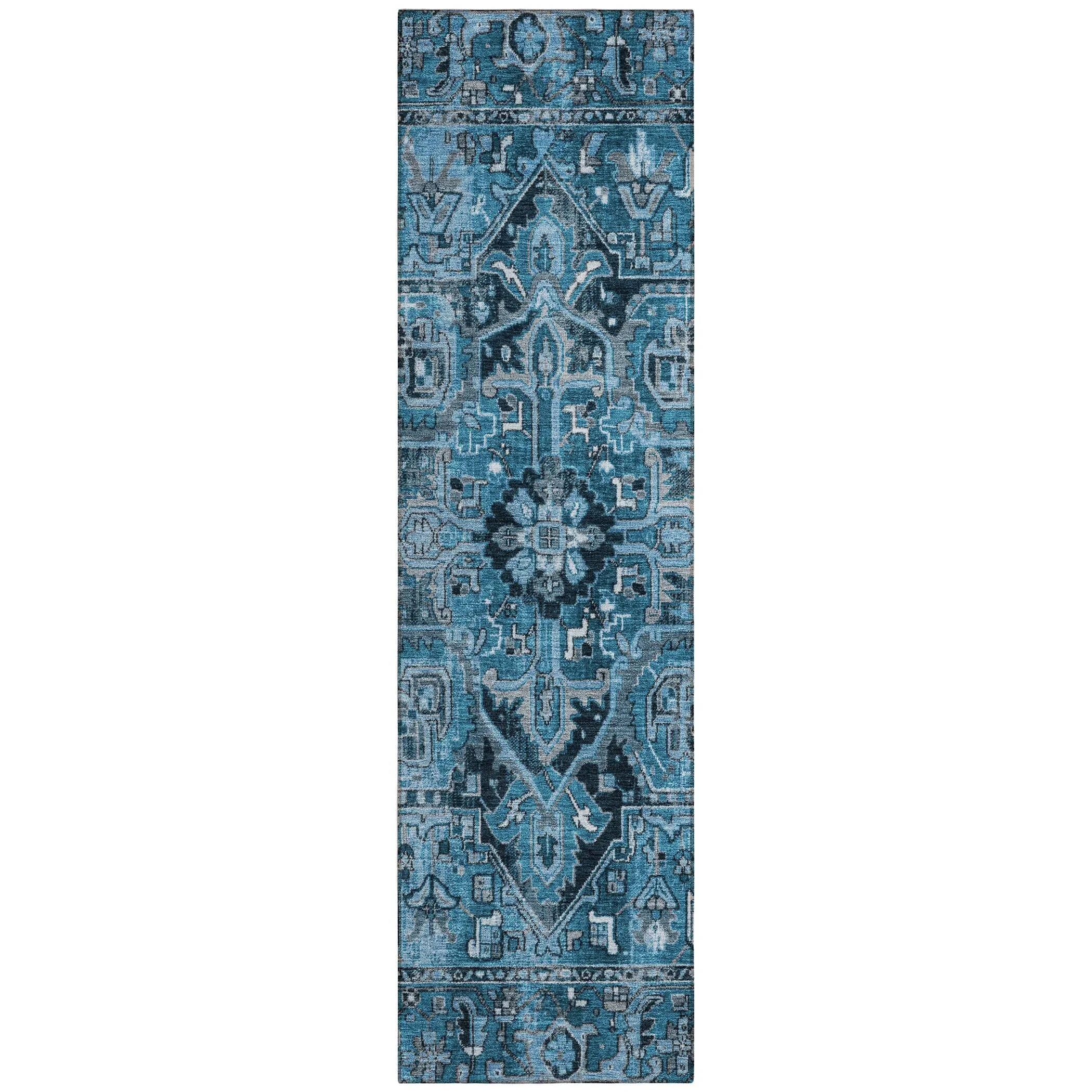 Machine Washable Indoor/ Outdoor Traditional Boho Chantille Rug