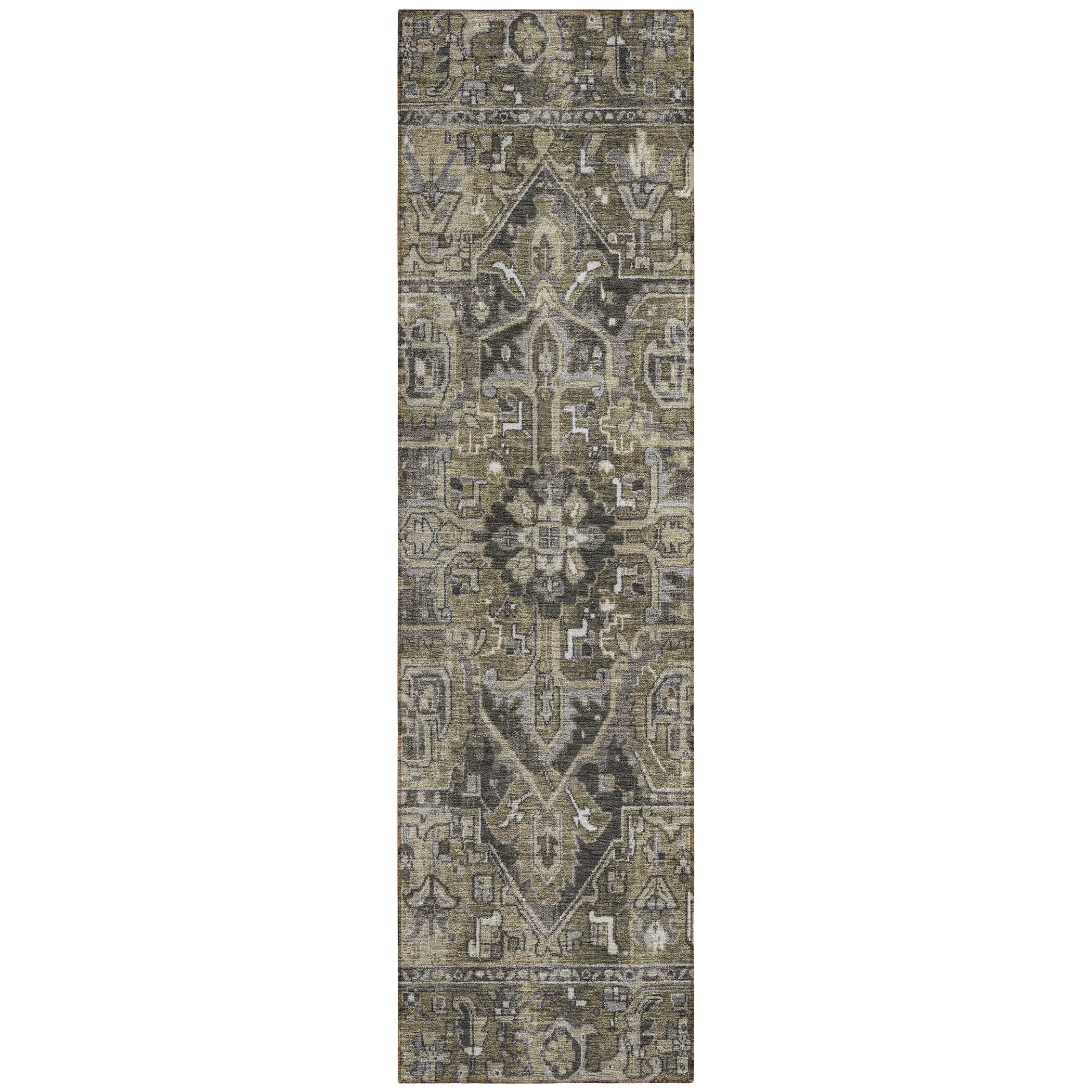 Machine Washable Indoor/ Outdoor Traditional Boho Chantille Rug