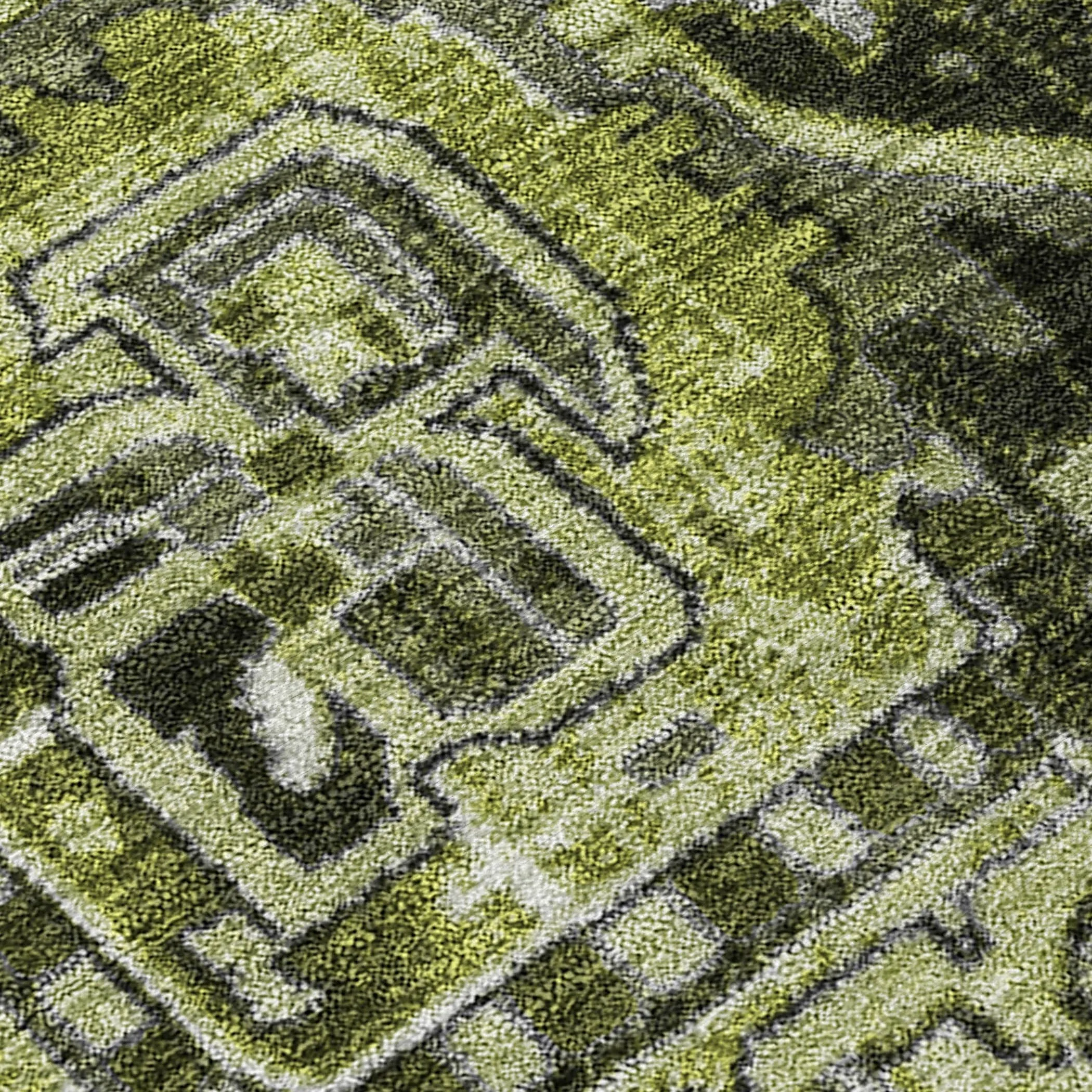 Machine Washable Indoor/ Outdoor Traditional Boho Chantille Rug