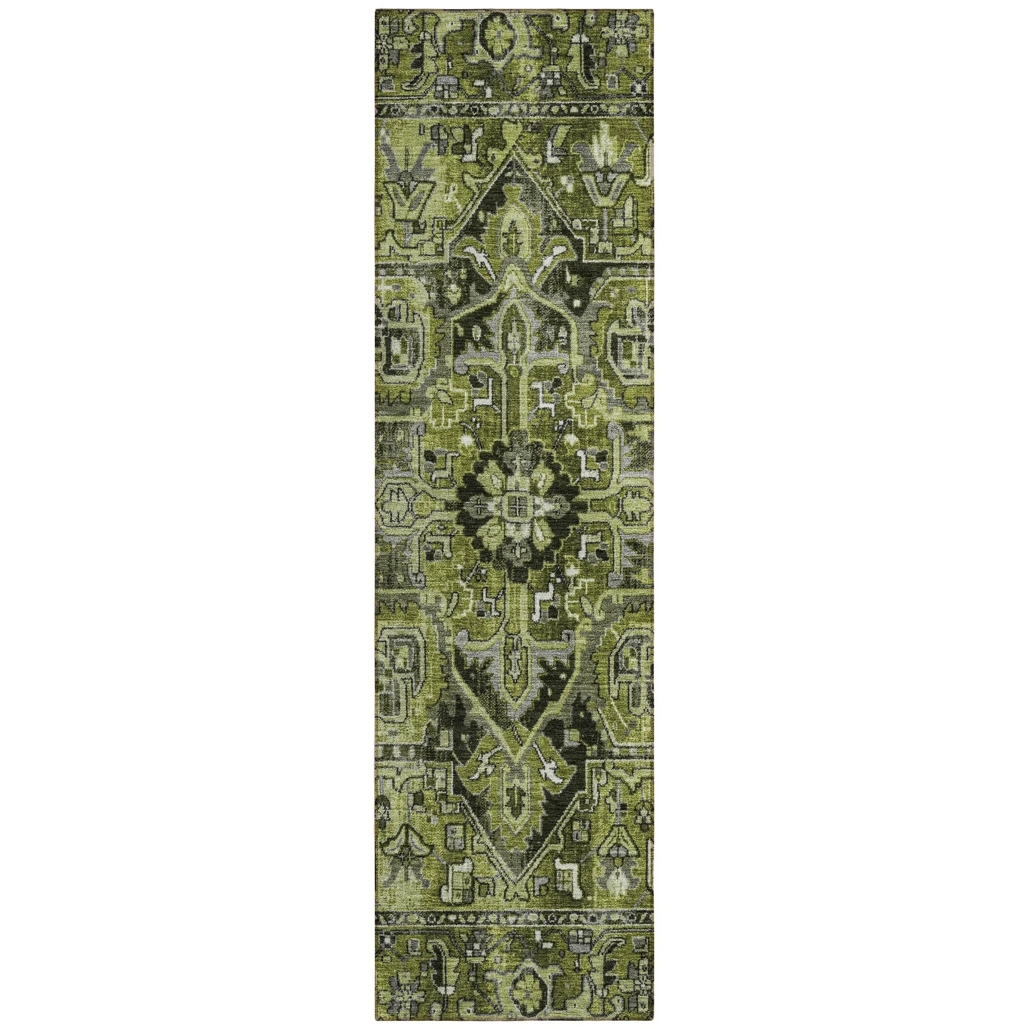 Machine Washable Indoor/ Outdoor Traditional Boho Chantille Rug