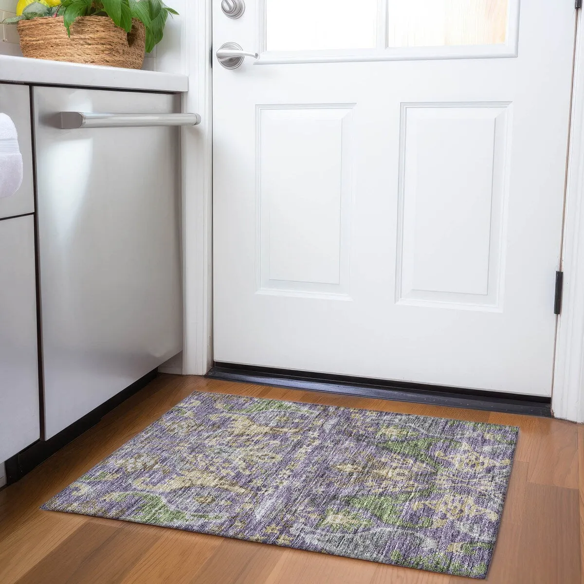 Machine Washable Indoor/ Outdoor Traditional Craftsman Chantille Rug