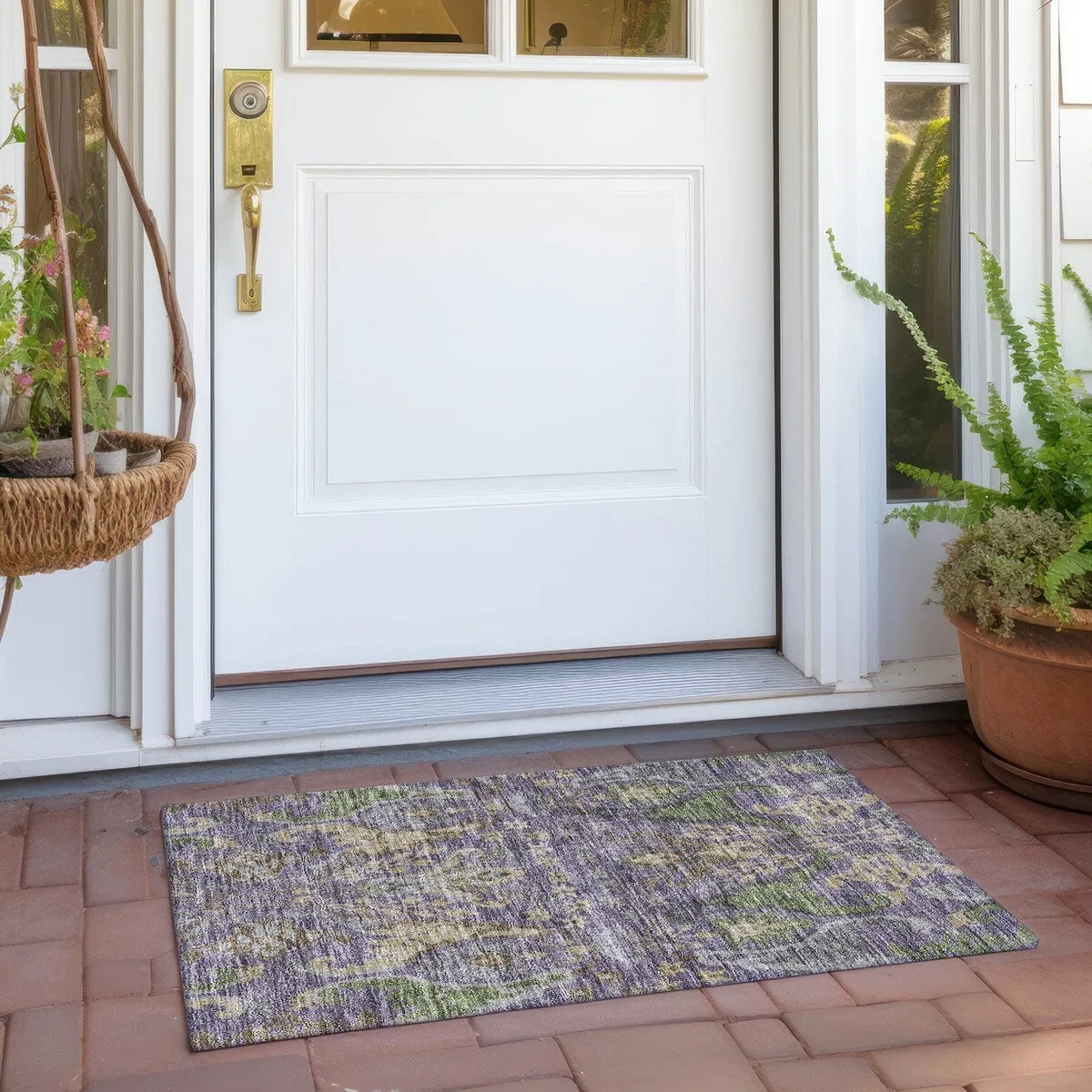 Machine Washable Indoor/ Outdoor Traditional Craftsman Chantille Rug