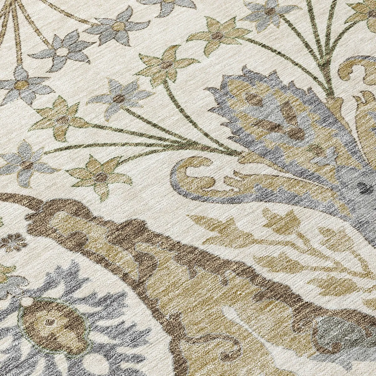 Machine Washable Indoor/ Outdoor Traditional Craftsman Chantille Rug