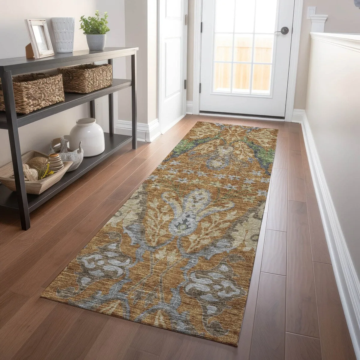 Machine Washable Indoor/ Outdoor Traditional Craftsman Chantille Rug