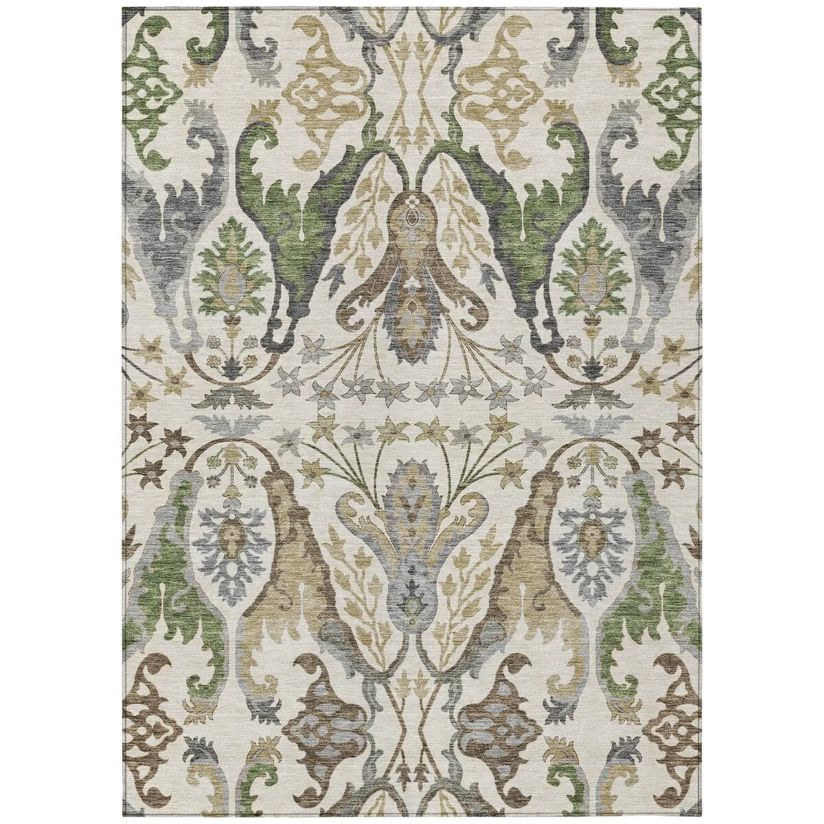 Machine Washable Indoor/ Outdoor Traditional Craftsman Chantille Rug