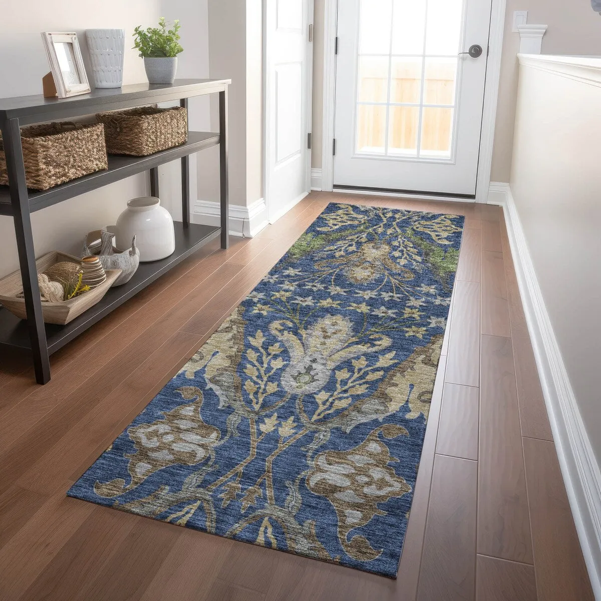 Machine Washable Indoor/ Outdoor Traditional Craftsman Chantille Rug