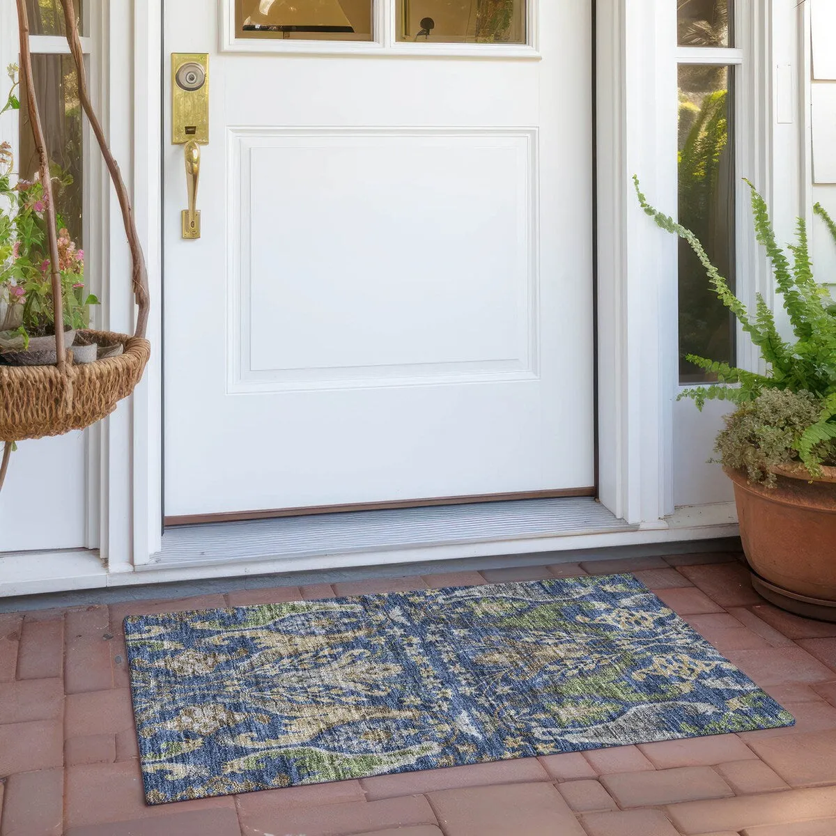 Machine Washable Indoor/ Outdoor Traditional Craftsman Chantille Rug