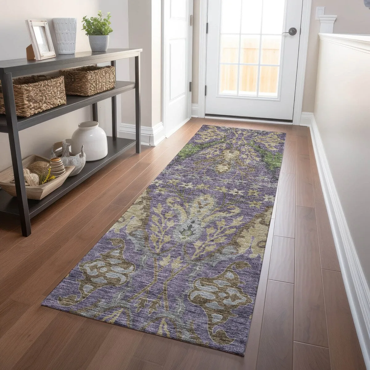 Machine Washable Indoor/ Outdoor Traditional Craftsman Chantille Rug