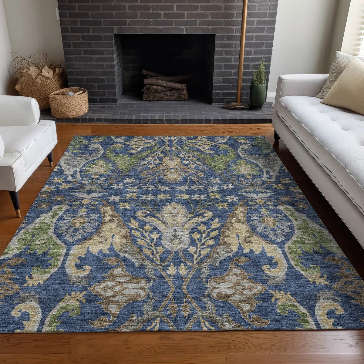 Machine Washable Indoor/ Outdoor Traditional Craftsman Chantille Rug
