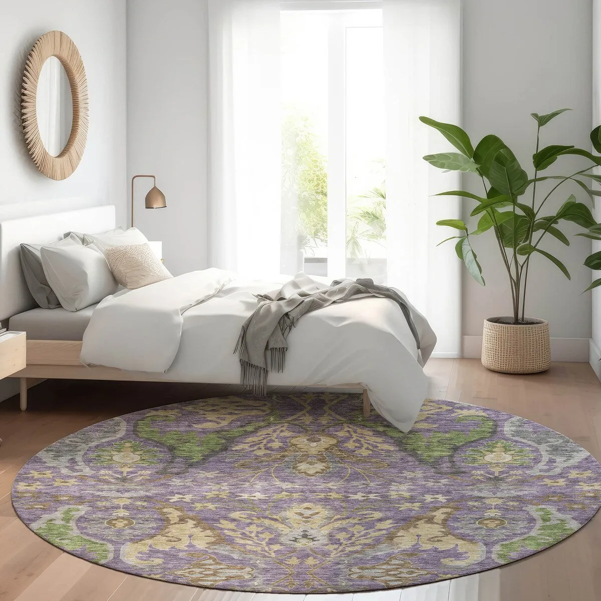 Machine Washable Indoor/ Outdoor Traditional Craftsman Chantille Rug