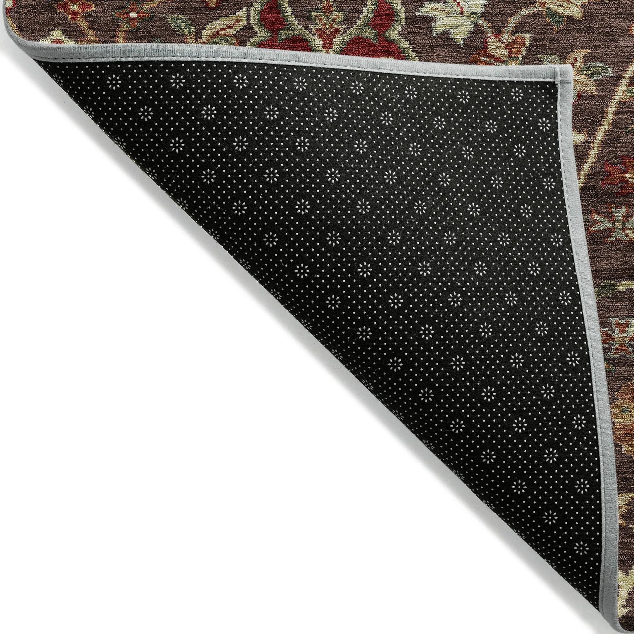 Machine Washable Indoor/ Outdoor Traditional Kashan Chantille Rug