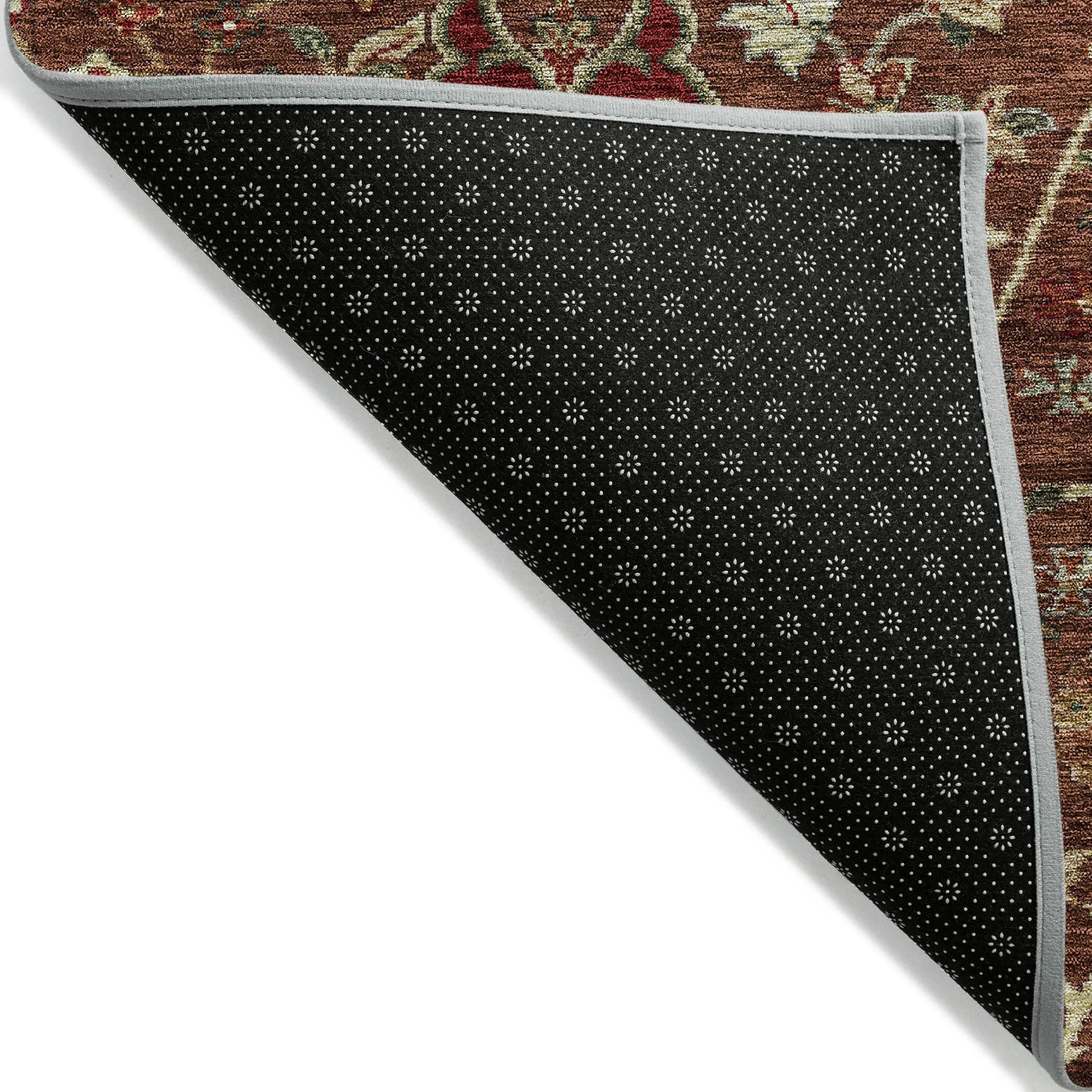 Machine Washable Indoor/ Outdoor Traditional Kashan Chantille Rug
