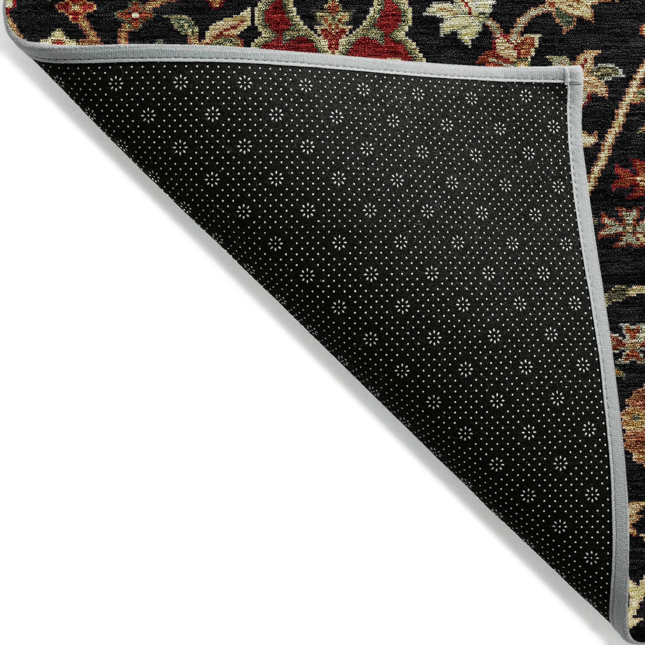 Machine Washable Indoor/ Outdoor Traditional Kashan Chantille Rug